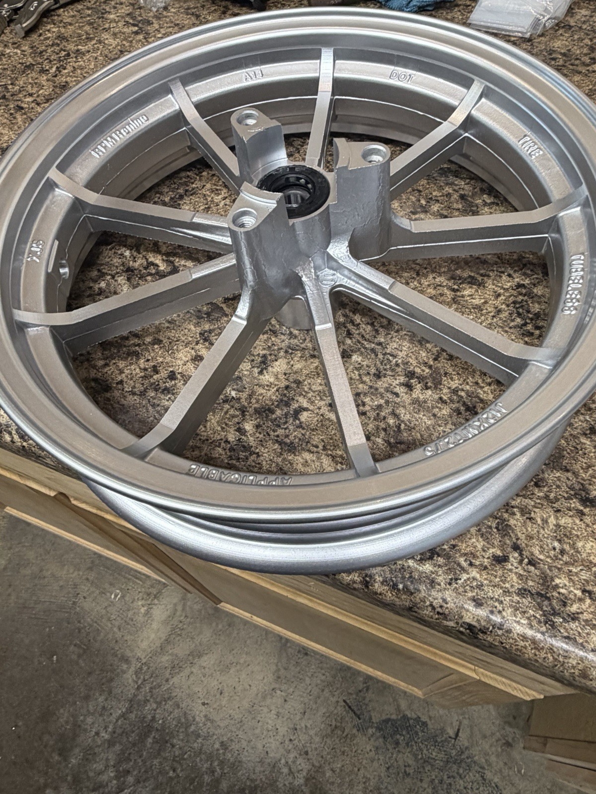 Mini Bike Front Wheel. BLEM 12 Inch For 12mm Axles. MINOR PAINT ISSUES.