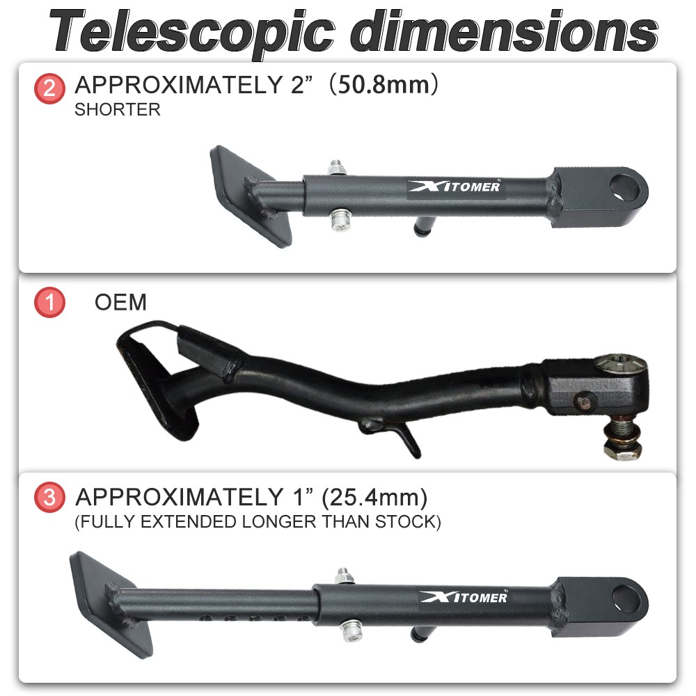 Fit For BENELLI TRK 502 X 2018-2024 Black Adjustable Lowering Links & Sidestand