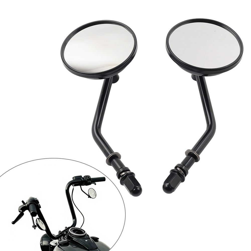 Motorcycle Round Retro Rearview Side Mirrors For Harley Davidson Sporster 8mm