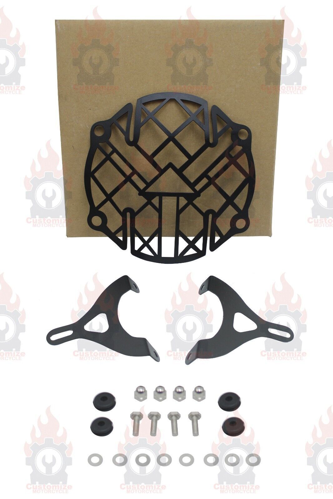 SS Rust Proof Arrow Headlight Grill Fit For Royal Enfield Super Meteor 650