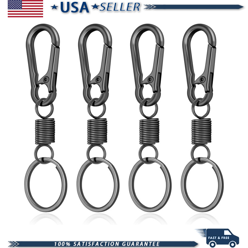 4Pack Small Carabiner Keychain, Spring Keyring Holder Organizer Clips, Metal Sna