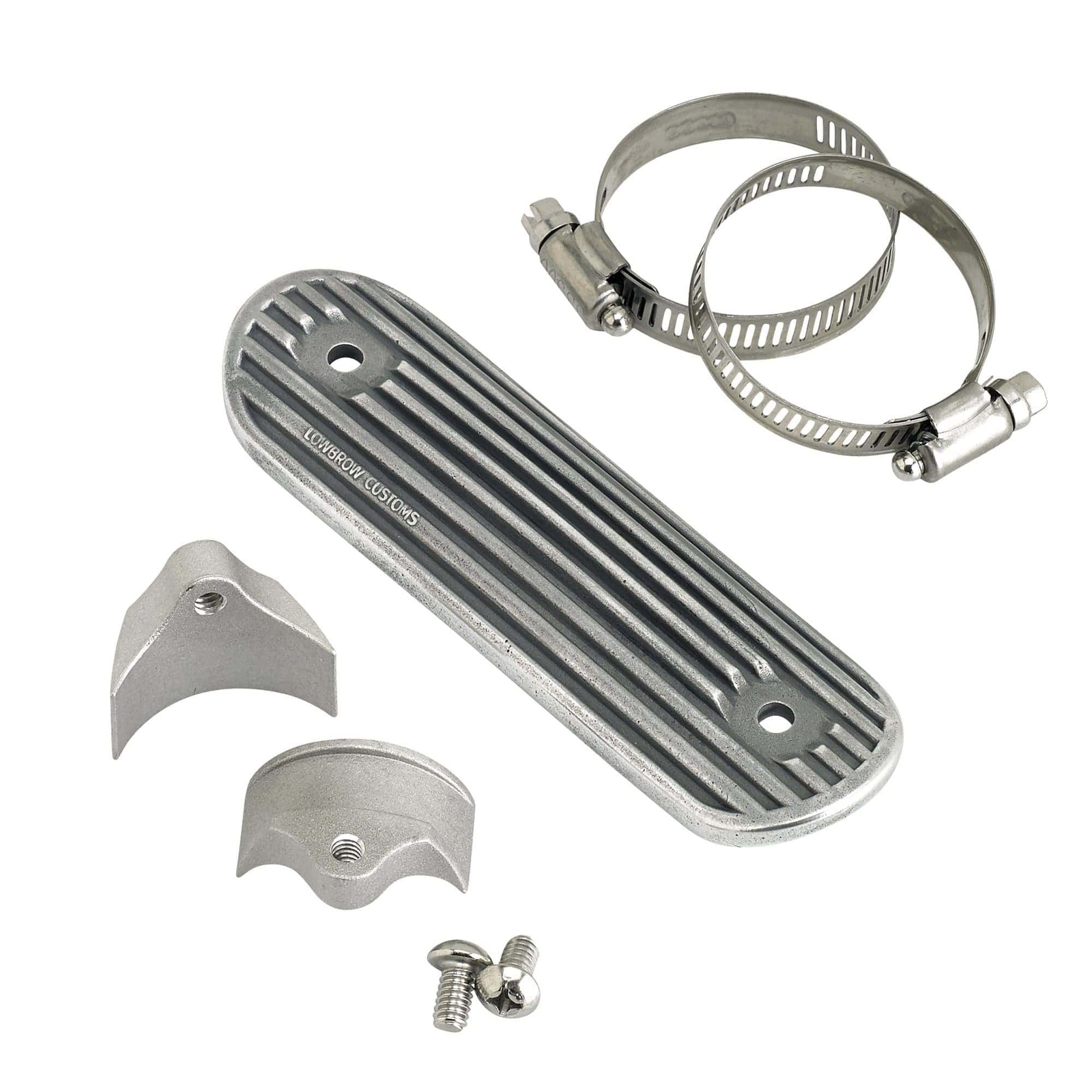 Lowbrow Customs Finned 6″ Cast Aluminum Heat Shield bobber chopper Sportster