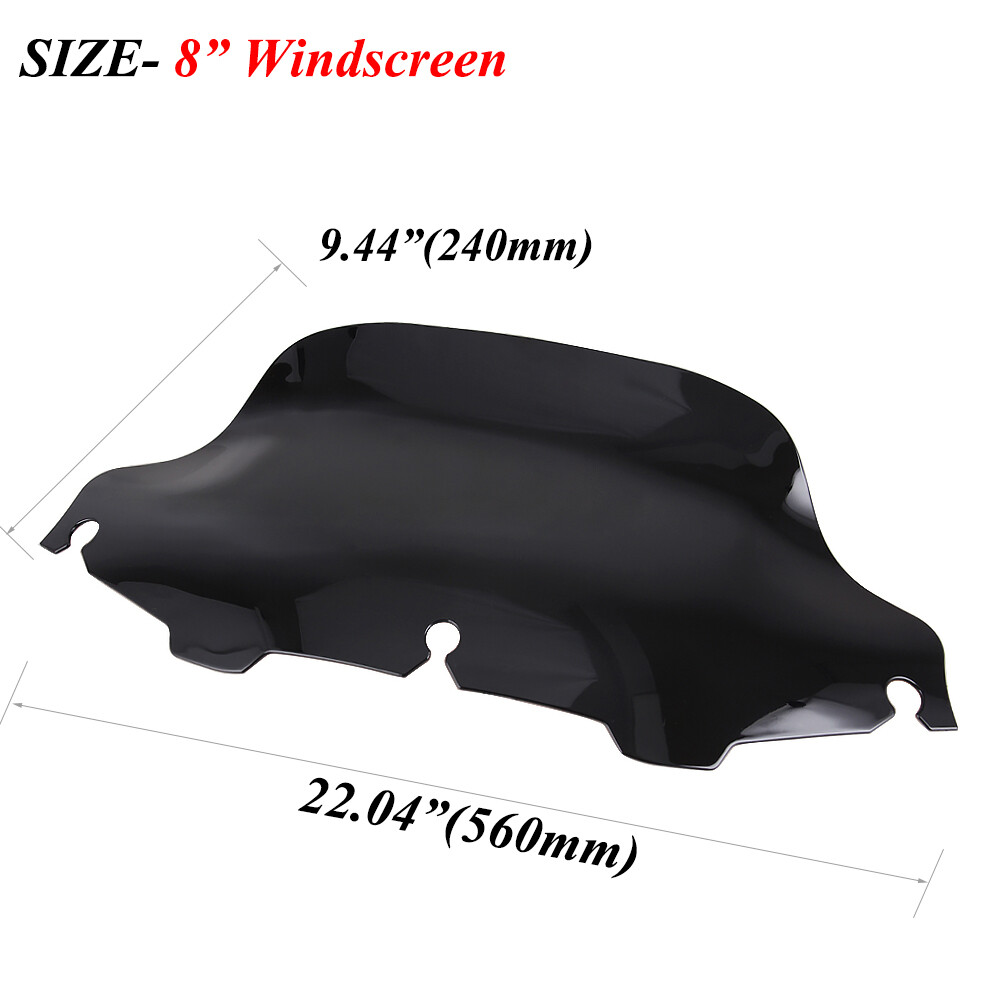 4.5 5 6” 7″ 8” 9″ 10″ Wave Square Round Windshield Fit For Harley Street Glide