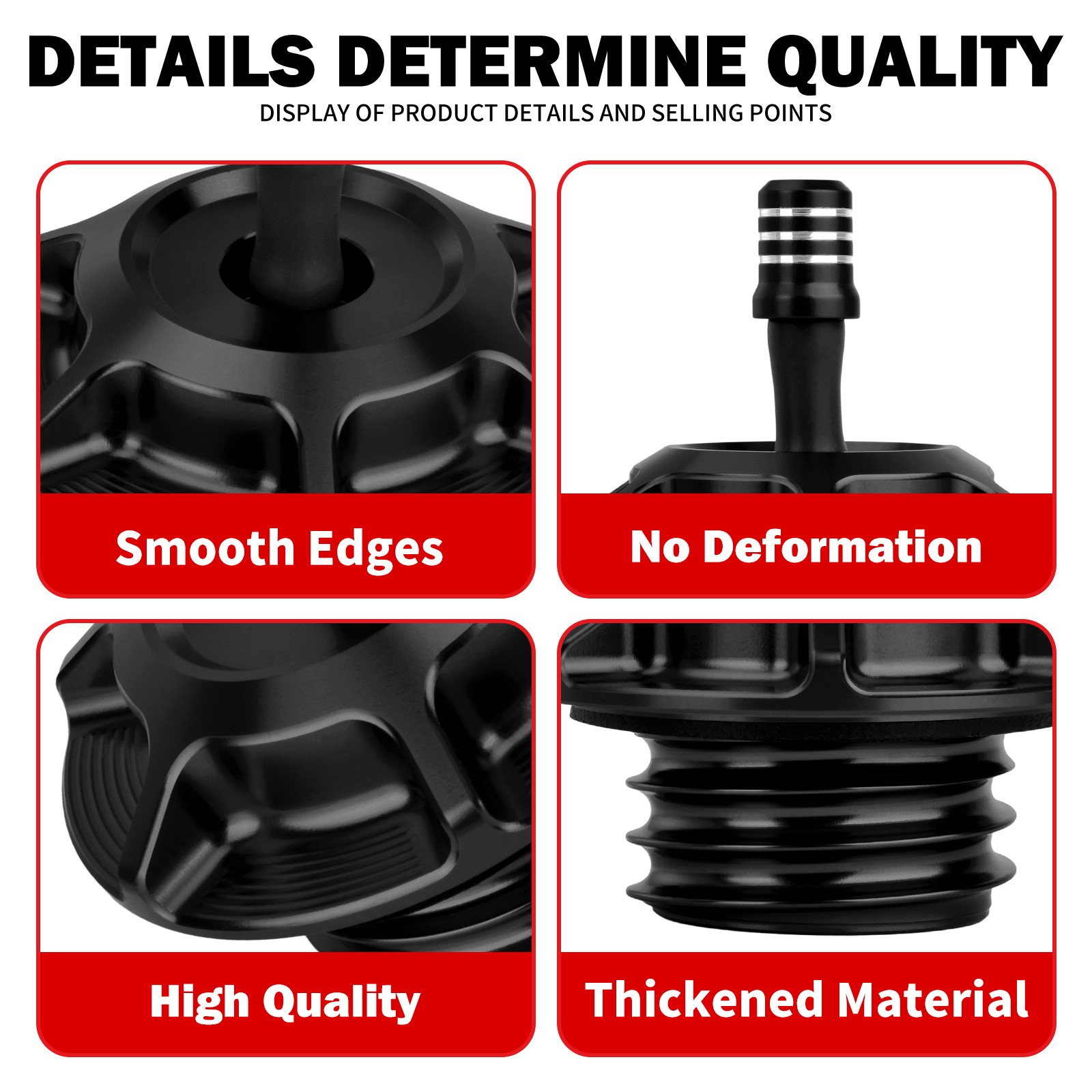 Black Vented Fuel Gas Tank Cap Vent Tube Universal For Harley Touring Softail