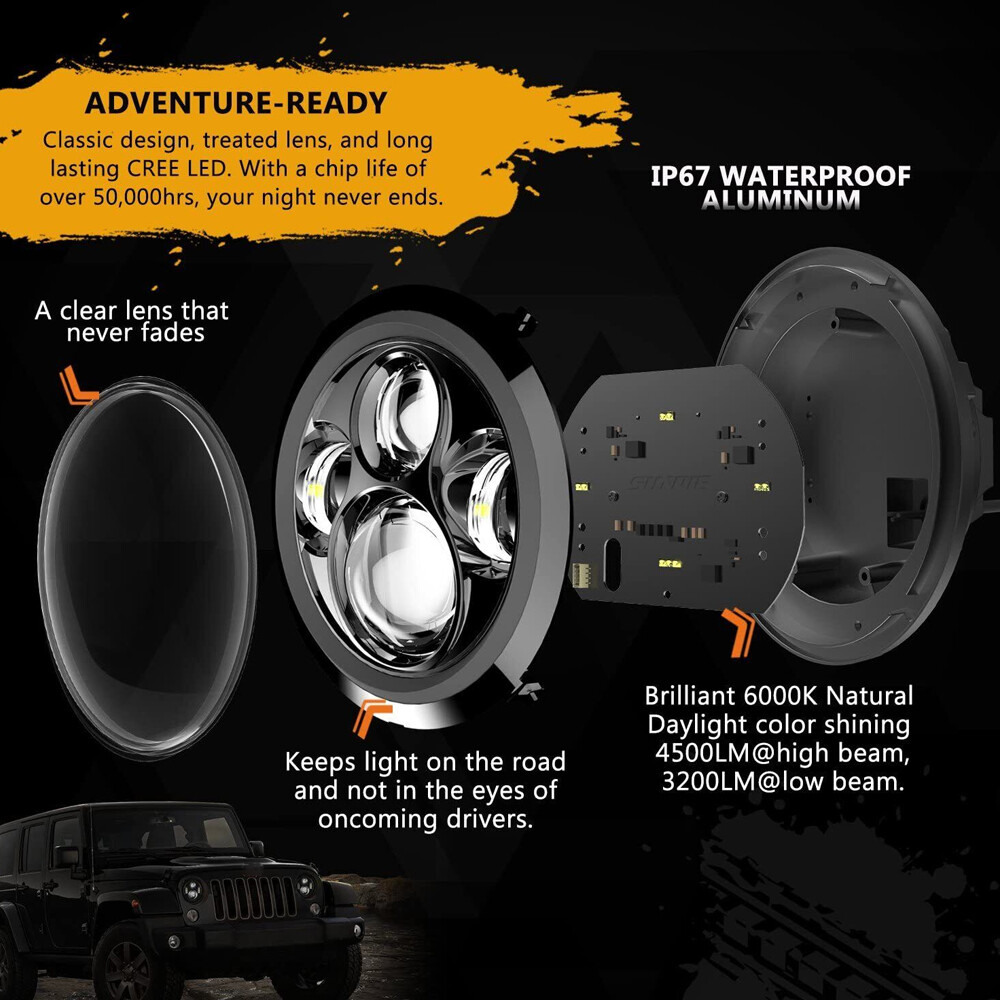 7” LED Headlight Fit Suzuki Intruder Volusia VS VL 700 800 1400 1500 Boulevard