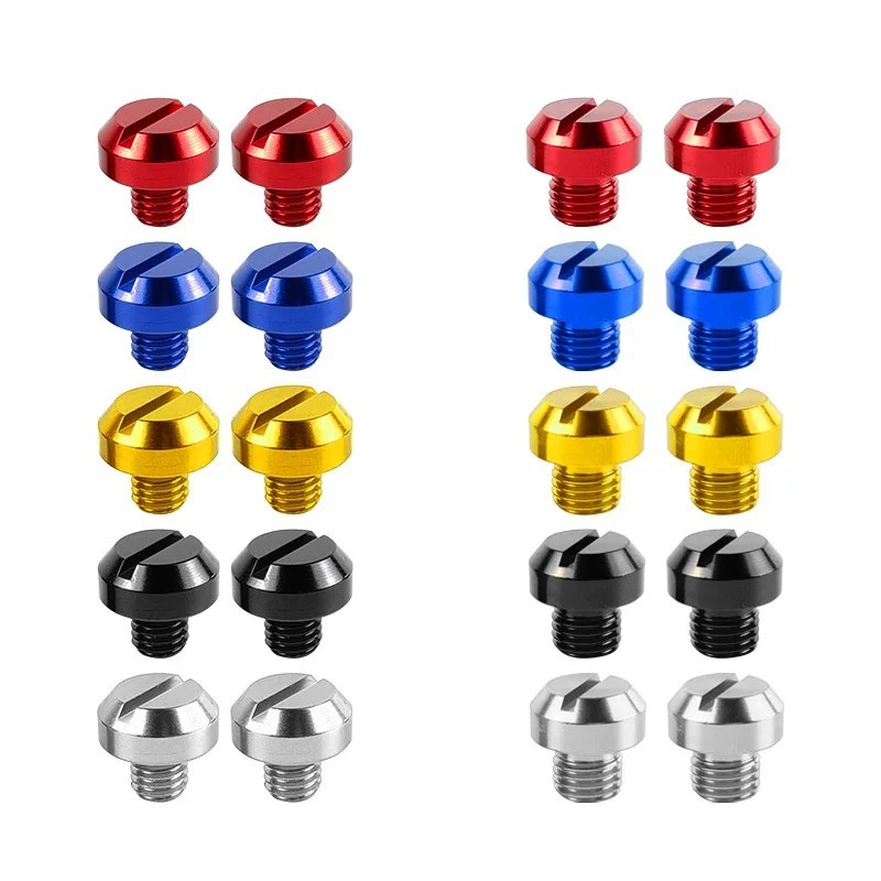 2x M10 Motorcycle Mirror Hole Plug Screws CNC Aluminum Thread Covers Pair UK