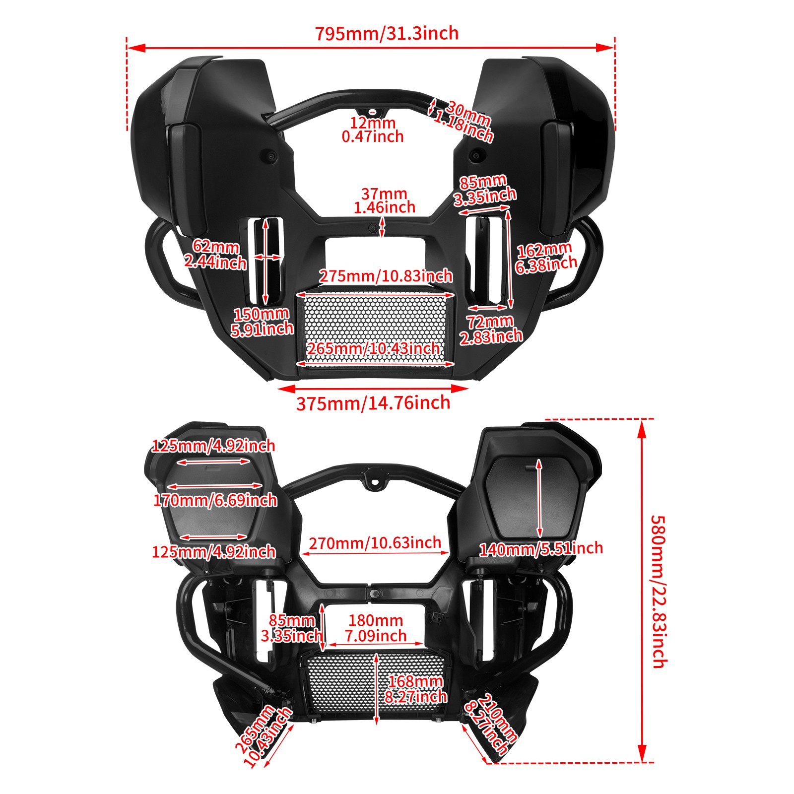 Lower Leg Fairings & Engine Guard Bar Fits For Harley CVO Street Glide 2023-up