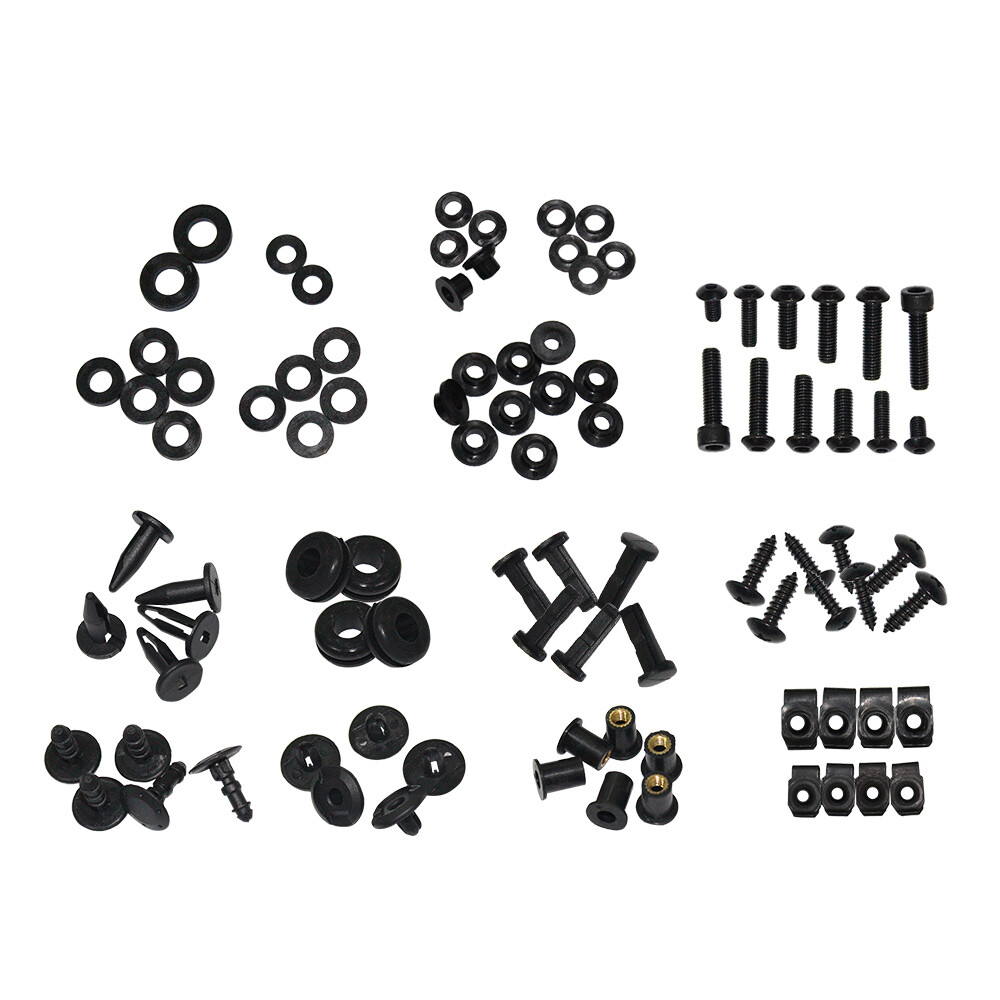 Multi-color CNC Motorcycle Complete Fairing Bolts Kit Bodywork Screws Nuts Black