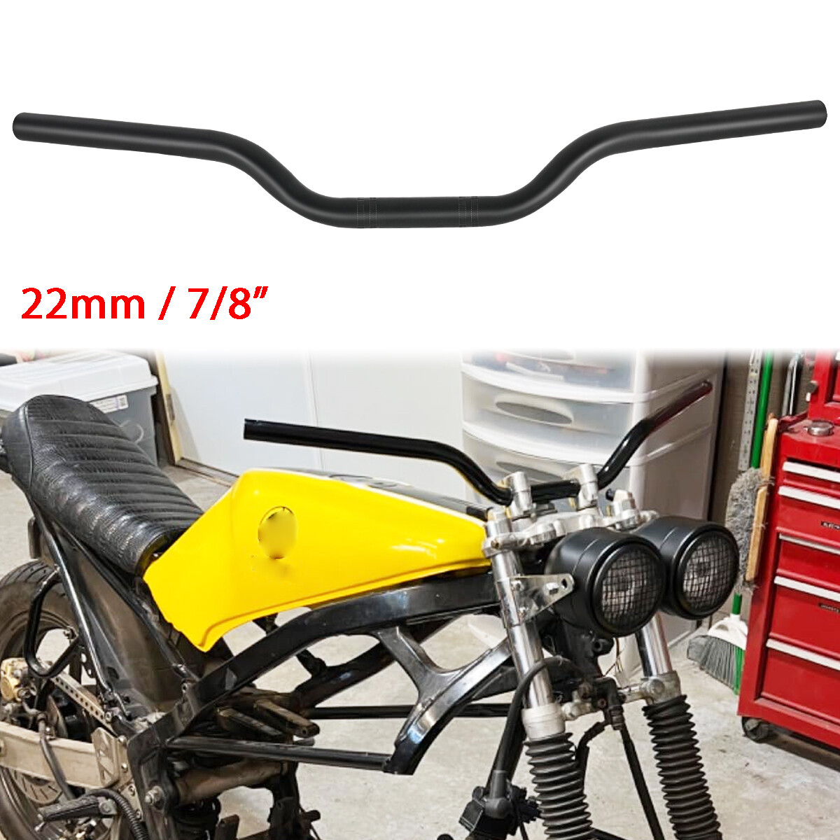 7/8″ 22mm Handle Bar Drag Handlebar For Kawasaki Z125 Z250 Z400 Ninja 300 500