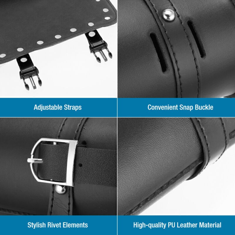 21CM Motorcycle Front Fork Tool Bag Pouch Storage Luggage SaddleBag Leather