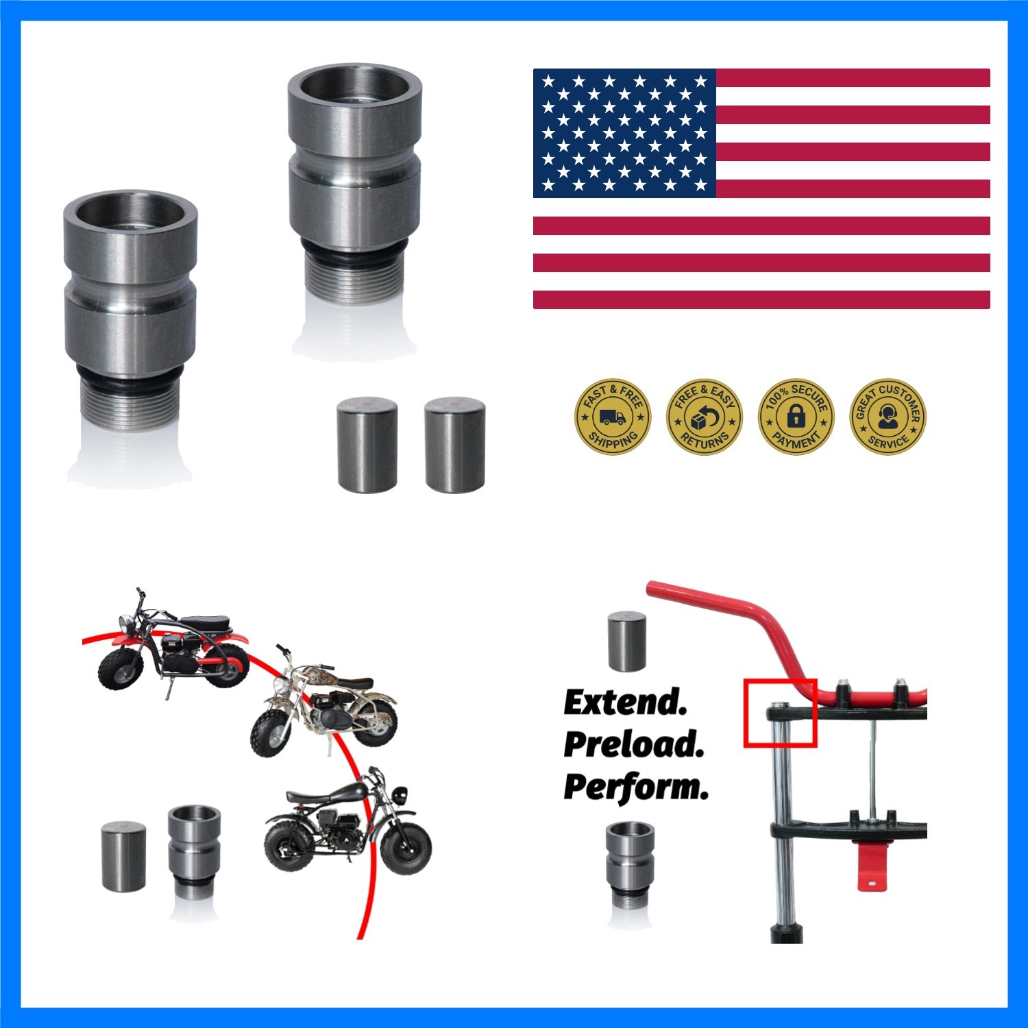 Front Fork Lift Extension & Preload Upgrade Kit for Coleman BT200X CT200UEX, …