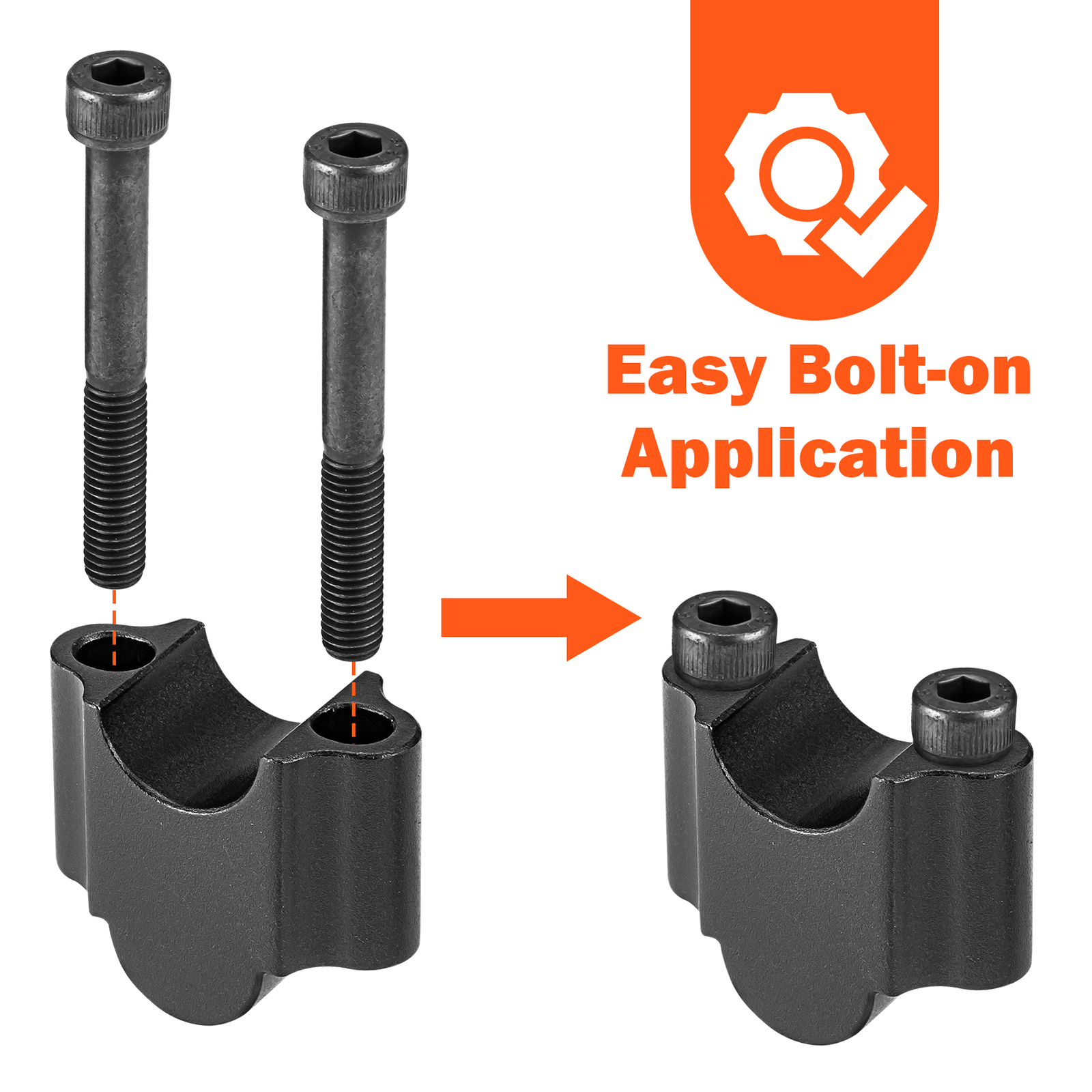 Black Handlebar Clamp Risers 7/8″ Bars 30mm Height For YAMAHA TW200 1987-2024