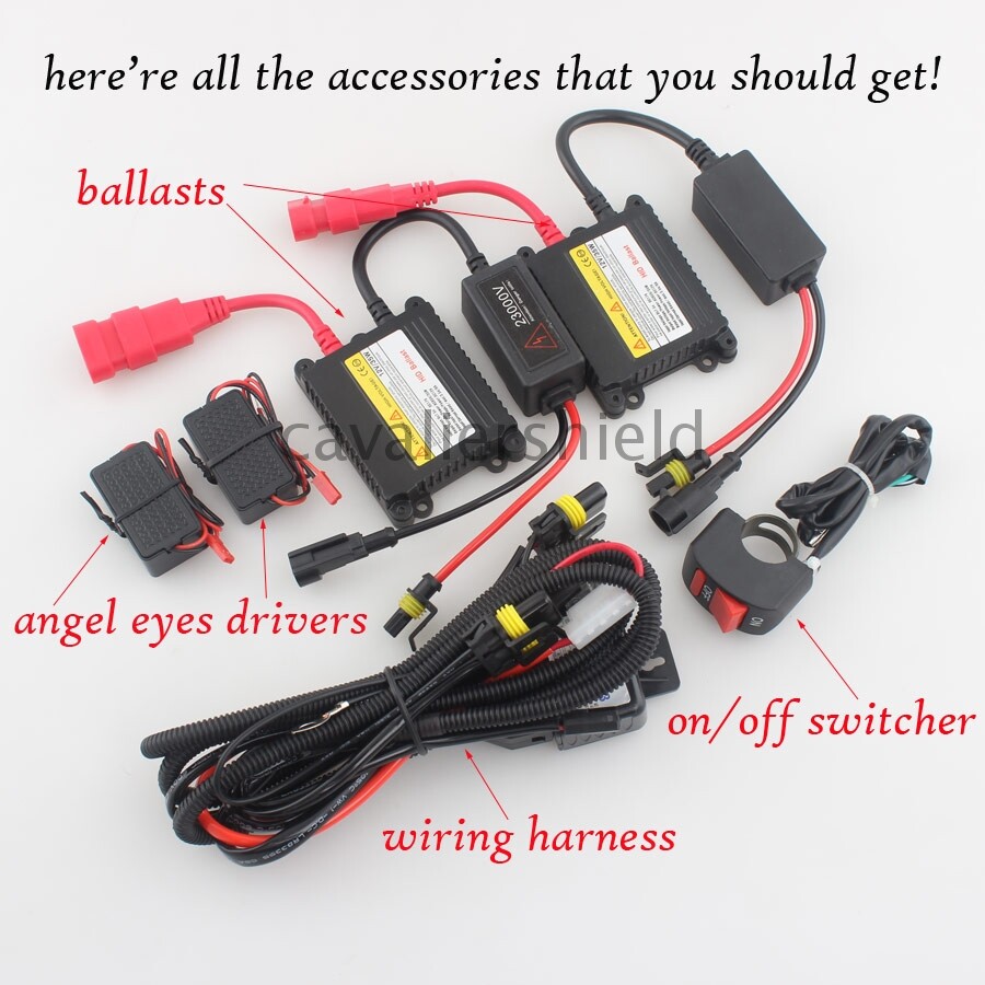 Headlight HID Assembly Projector Amber Angel Red Evil For Honda CBR600RR 03-2006