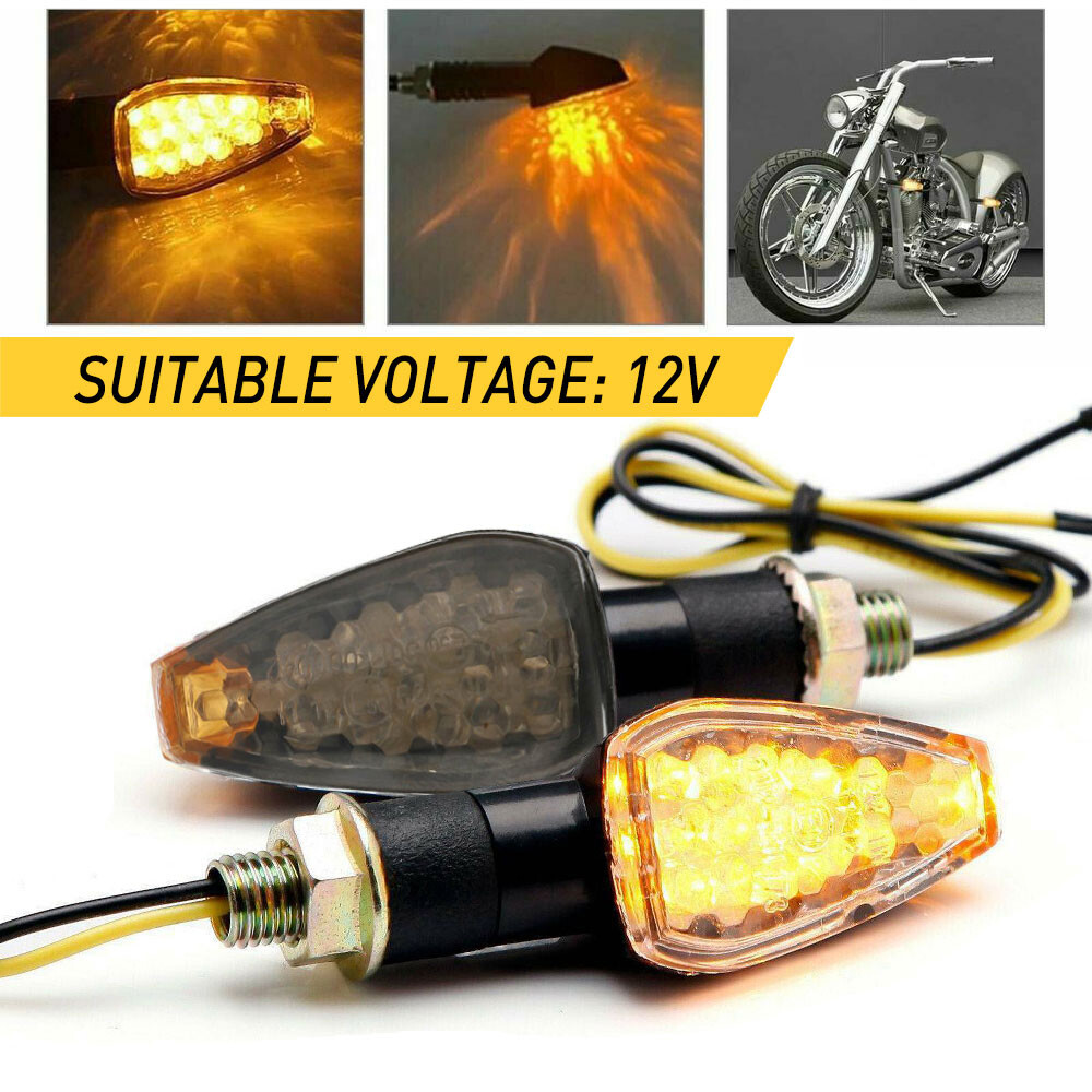 LED Motorcycle Signals Turn Blinker Light Indicator Amber Universal 12V