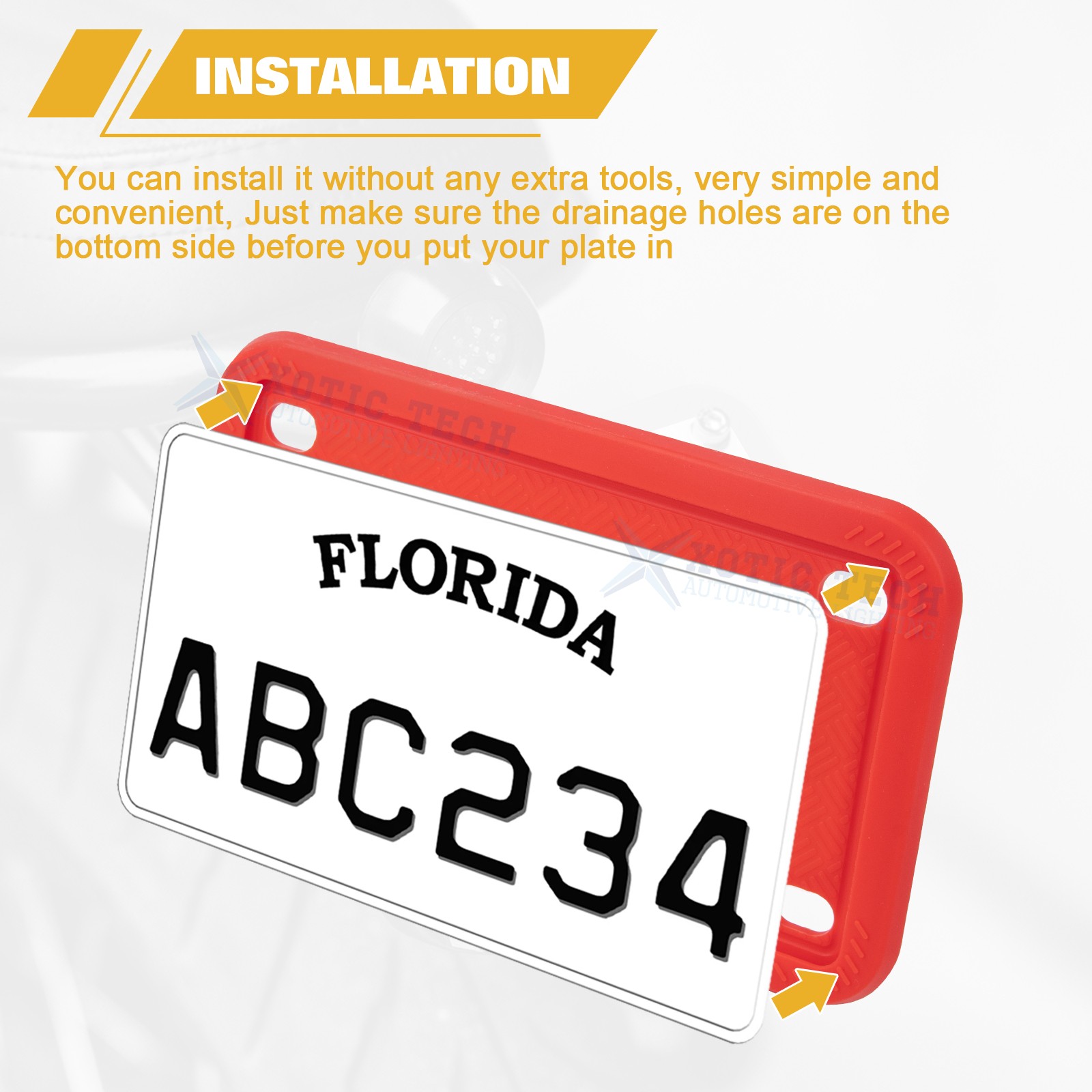 Motorcycle Silicone License Plate Frames Tag Rust Proof Weather Proof Universal