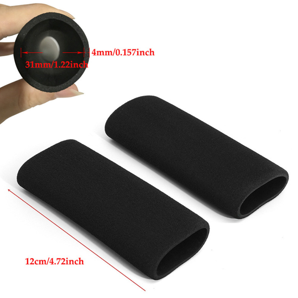 2x Motorcycle Foam Comfort Handlebar Grip Covers Protector Black