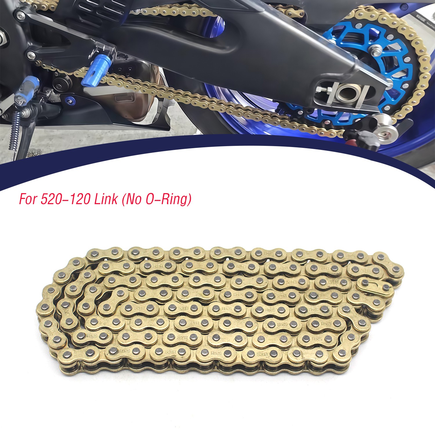 Drive Chain 520-120 Link (No O-Ring) For Suzuki GSXR 1000 01-07 SX-R750 GSX-R600