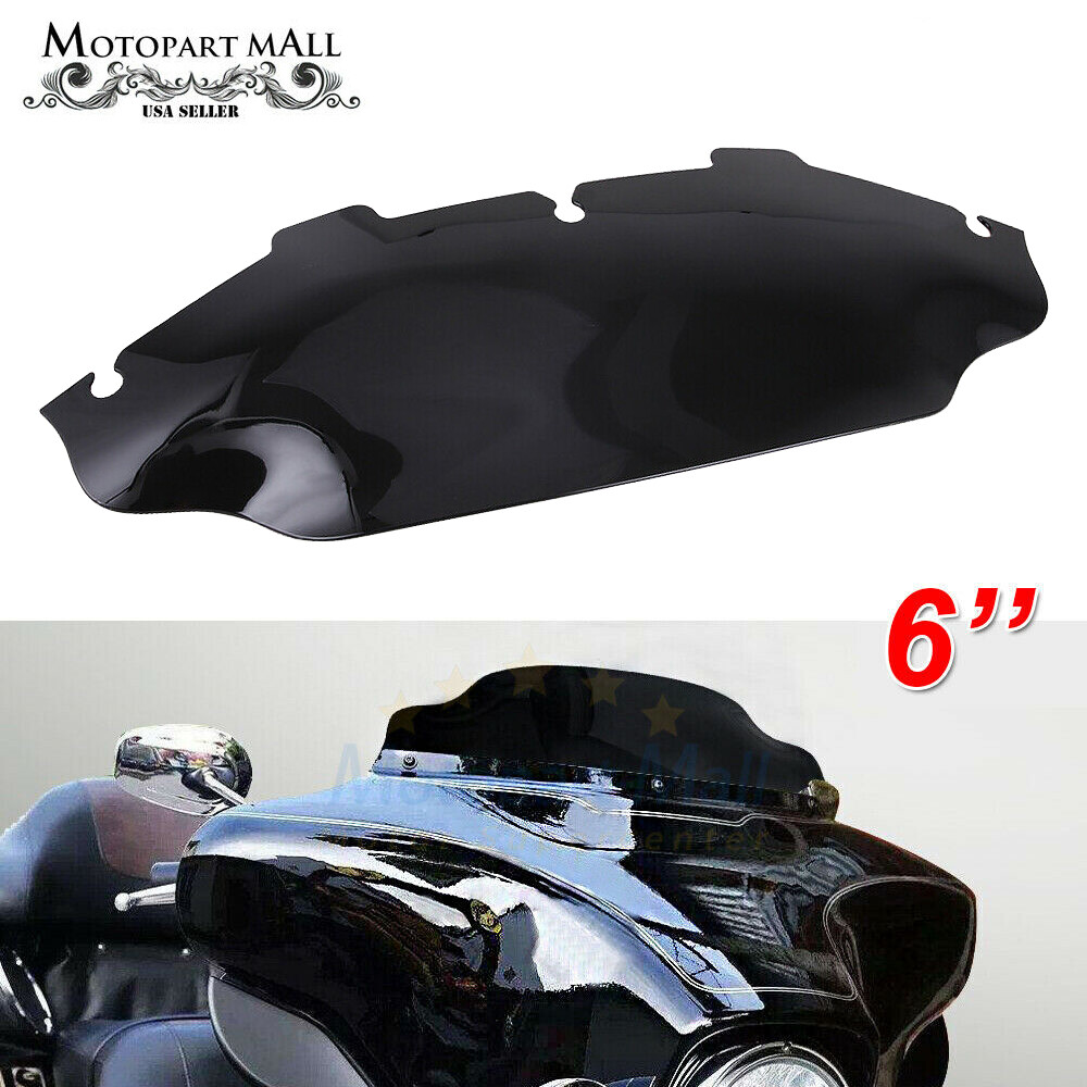 6″ Inch Wave Windshield Windscreen For 1996-2013 Harley FLHT FLHTC Glide Touring