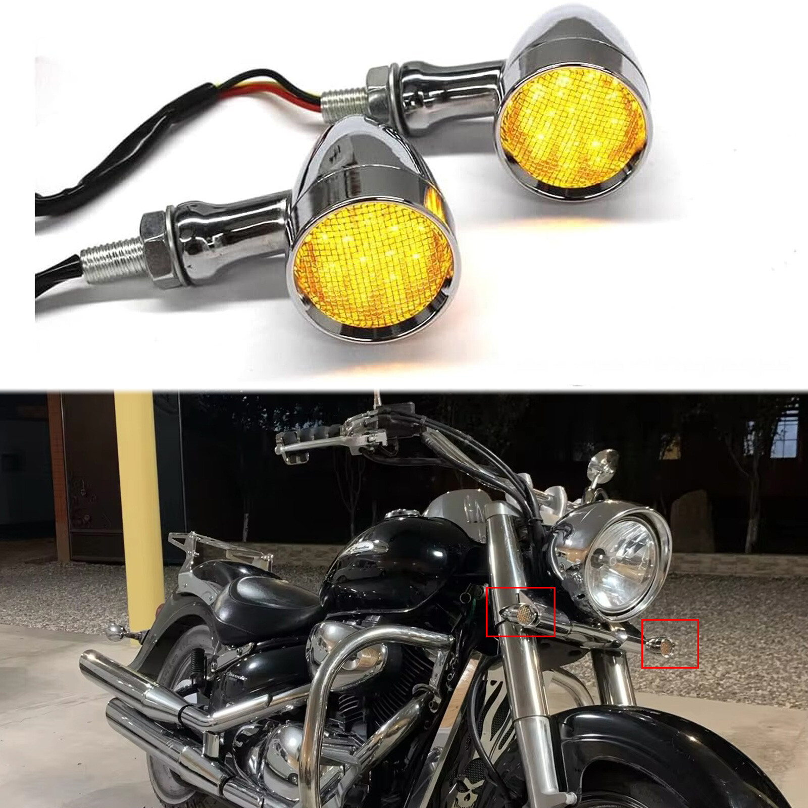 2pcs Motorcycle LED Turn Signals Blinker Light For Harley Sportster XL 1200 883