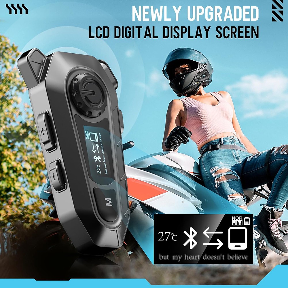 Bluetooth Motorcycle Helmet Intercom Wireless Motorbike Waterproof Headphone NEW