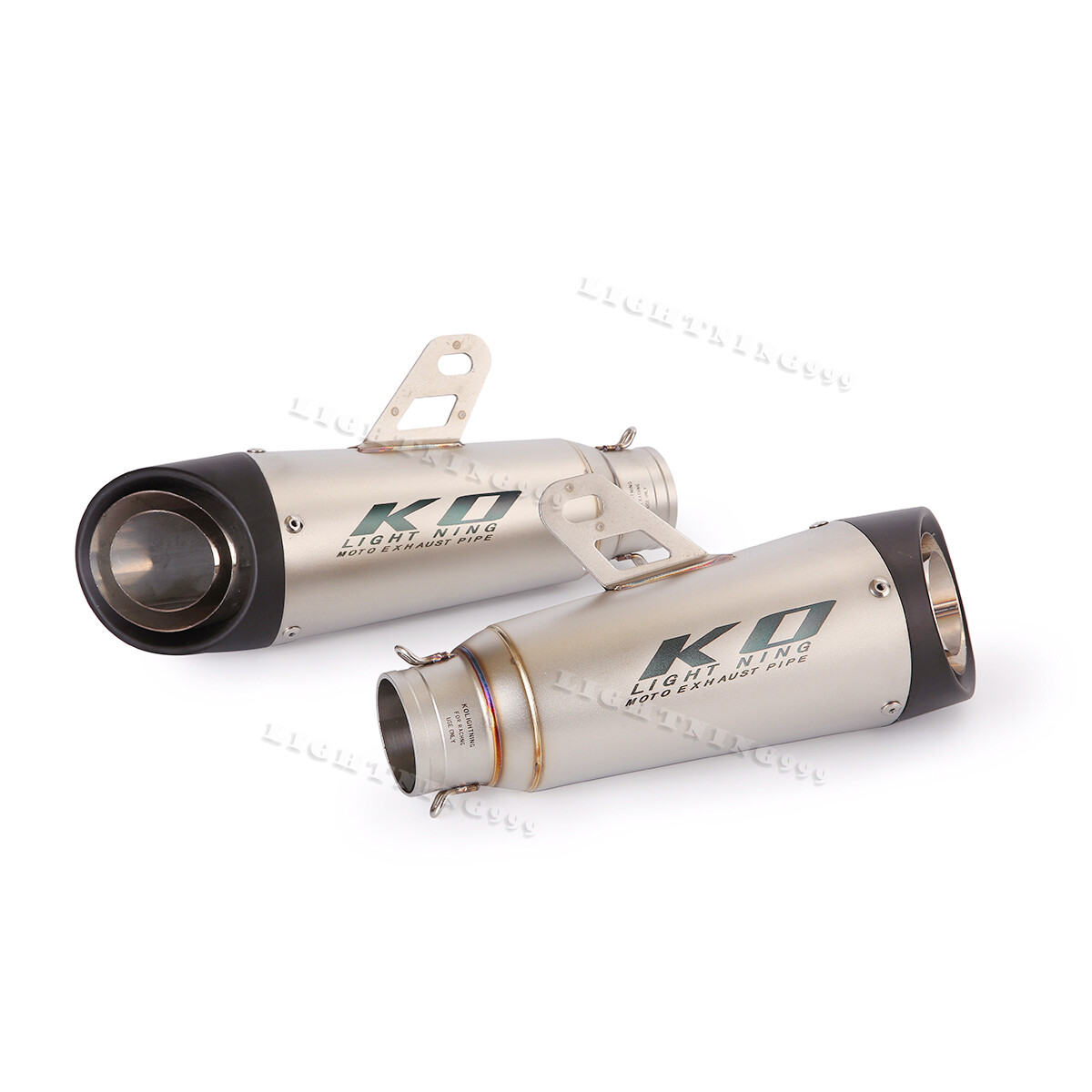 Pair Universal Motorcycle Exhaust Pipe Mufflers with DB Killer 38-51mm Slip-on