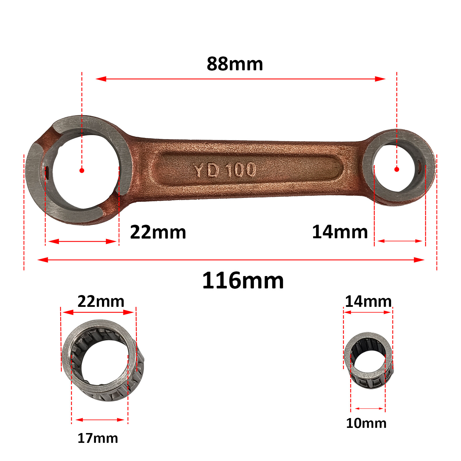 CDHPOWER Connecting Rod Set for YD100/LD100cc 2 Stroke Gas Motorized Bicycle