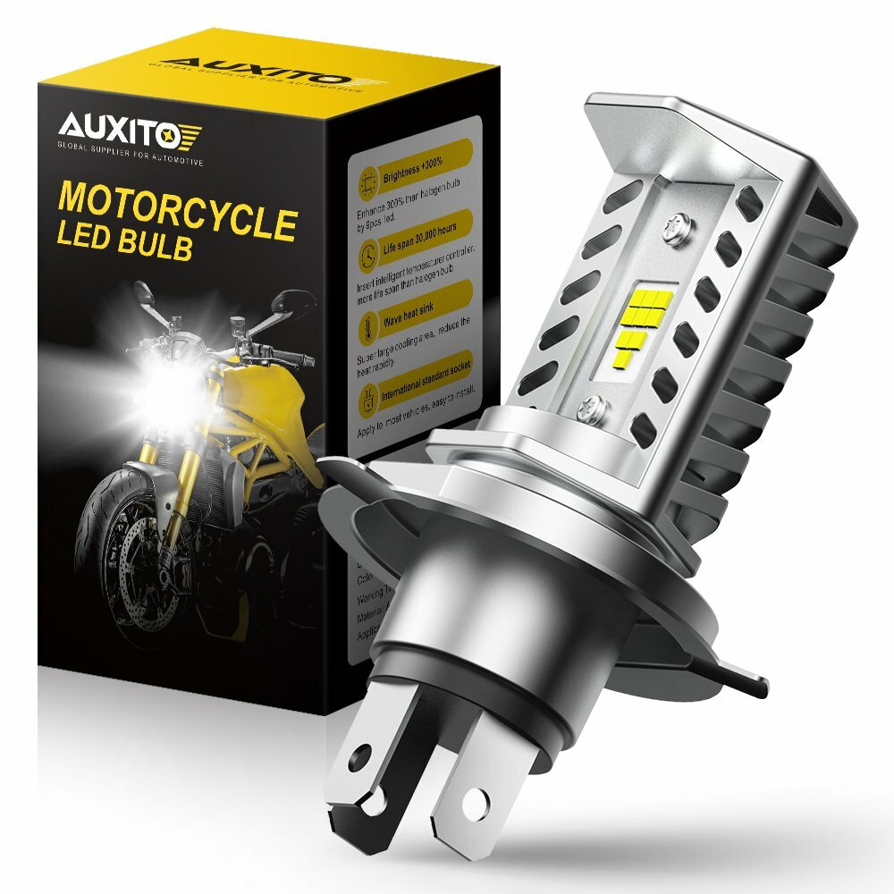 AUXITO Motorcycle H4 9003 HB2 LED Headlight Bulb 16000LM 6500K Hi/Lo Beam Light