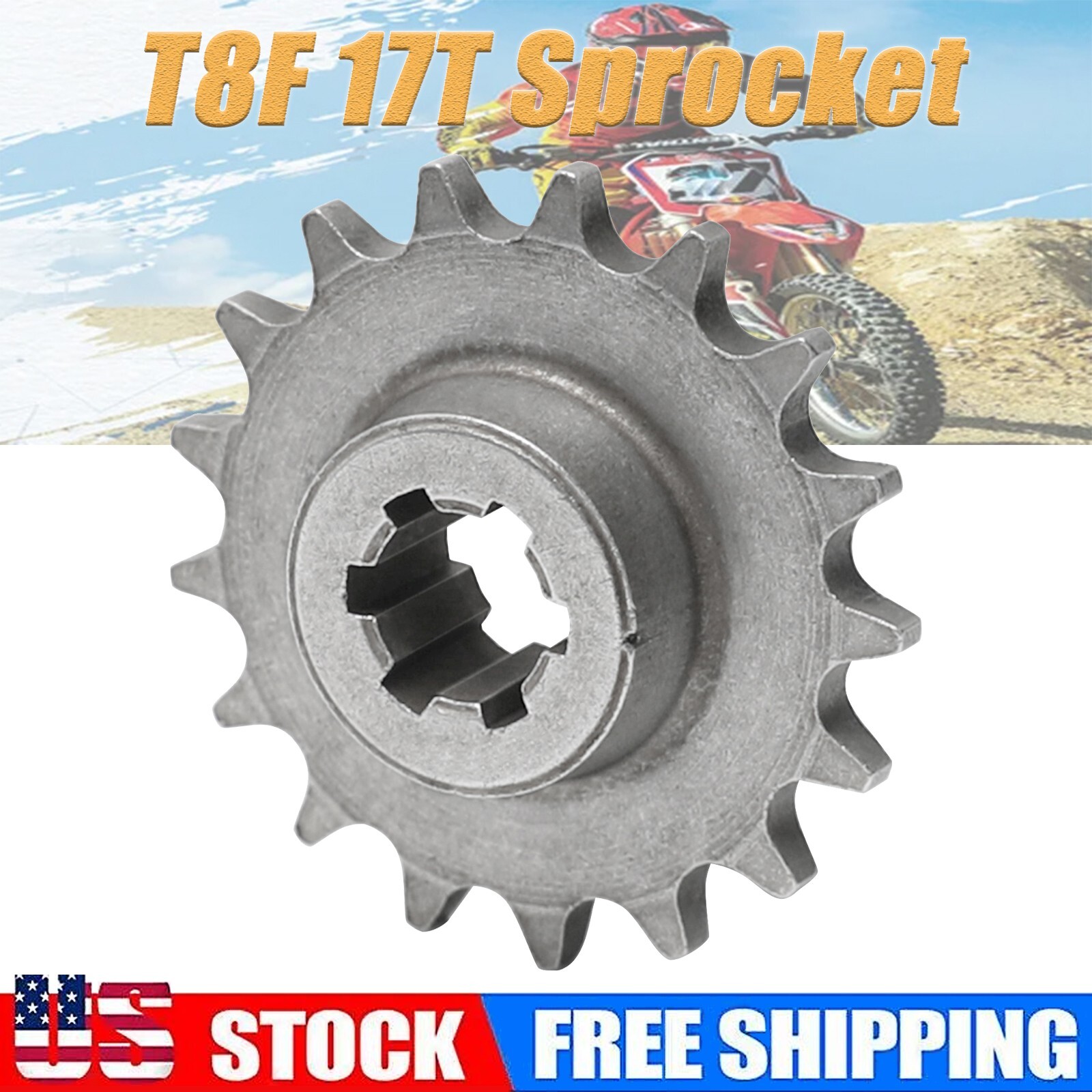 T8F 17T 17 Teeth Sprocket For 2 Stroke 47cc 49cc Mini Dirt Bike Electric Scooter