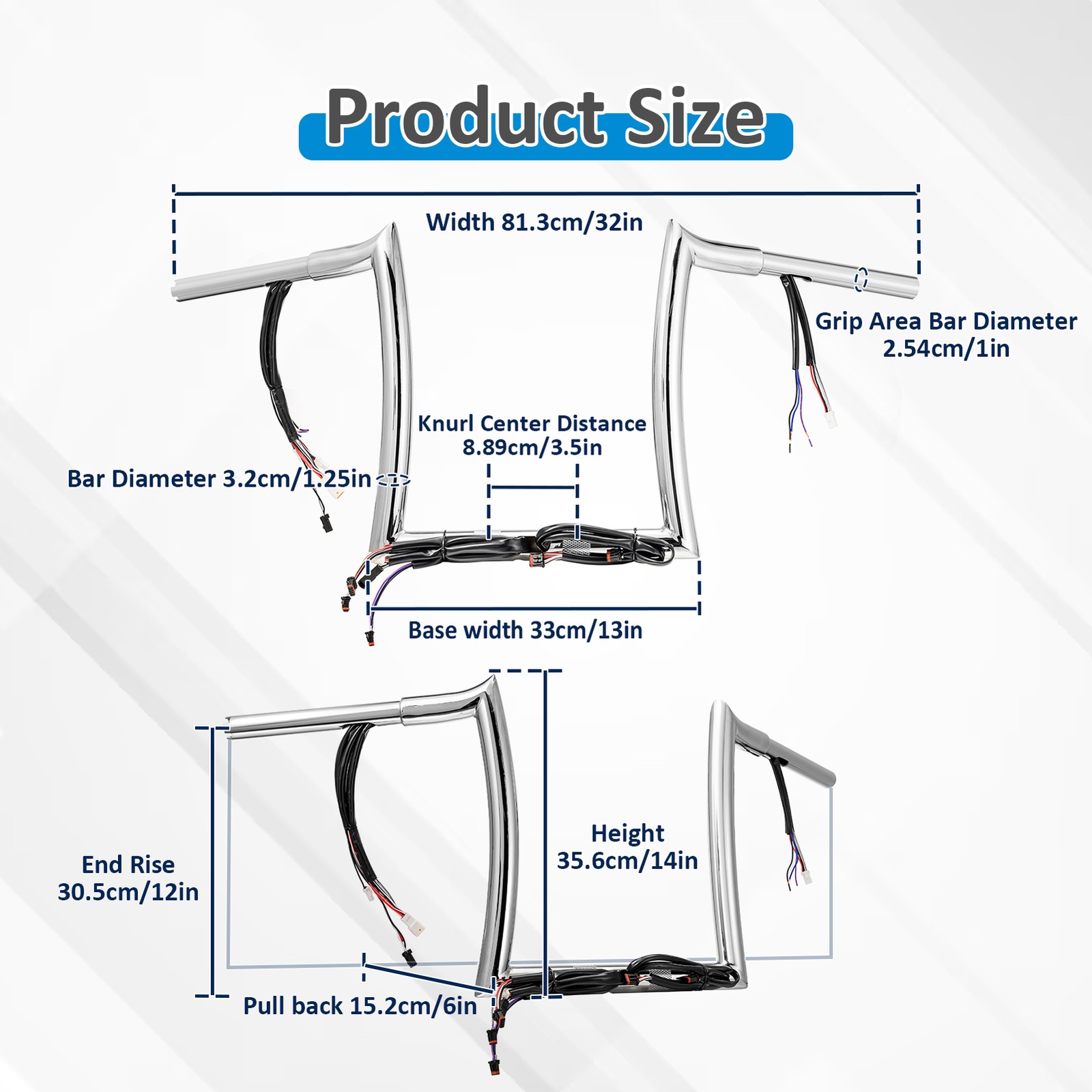12″ Zero Wire Pulling prewired APE Hanger Bar For Harley Softail FXBR FLHRXS