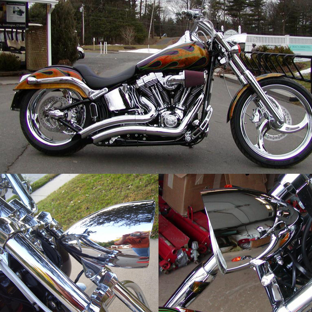 5.75″ 4.7″ Chrome Black Bullet Headlight For Harley Sportster XL Chopper Bobber
