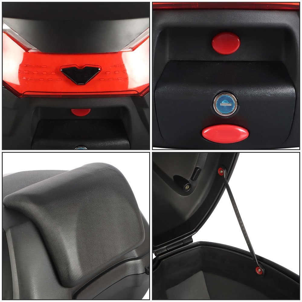 32L Universal Motorcycle Trunk Scooter Tail Box Luggage Top Lock Storage Case US