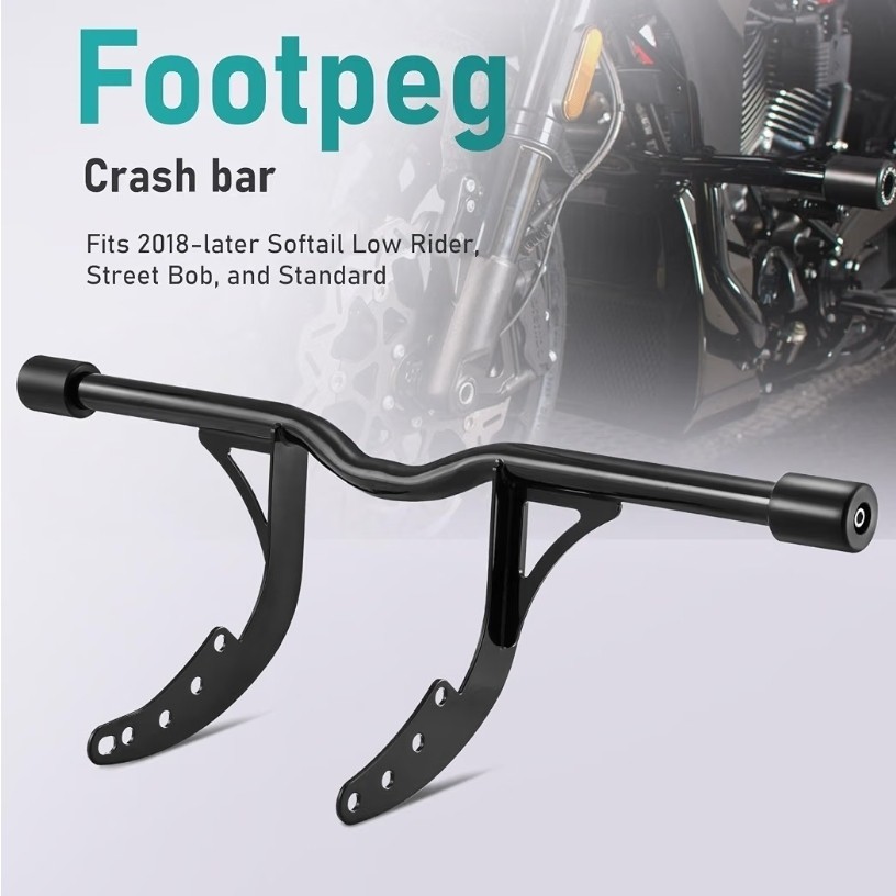 MoKitDora Softail Footpeg Engine Guard 1.25″ Highway Crash Bar for Harley…