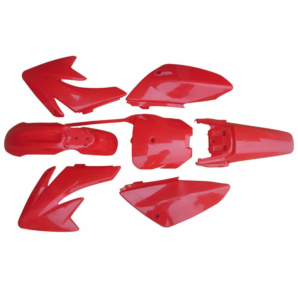 BRAND NEW RED BODY PLASTIC KIT HONDA CRF 70 CRF70 Complete 7 pcs Set Fairing