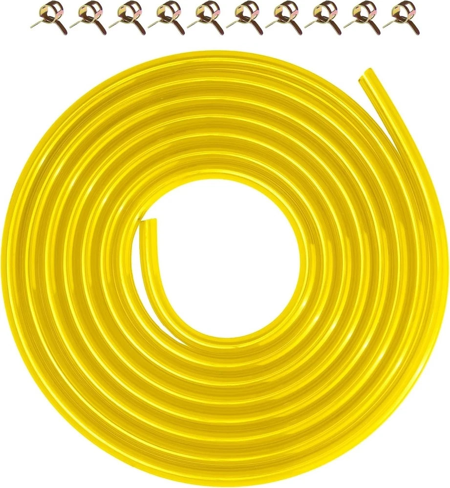 YGQ 3/16 Clear Fuel Line Hose 10 Ft 10 feet x 3/16″ I.D x 5/16″ O.D, Yellow