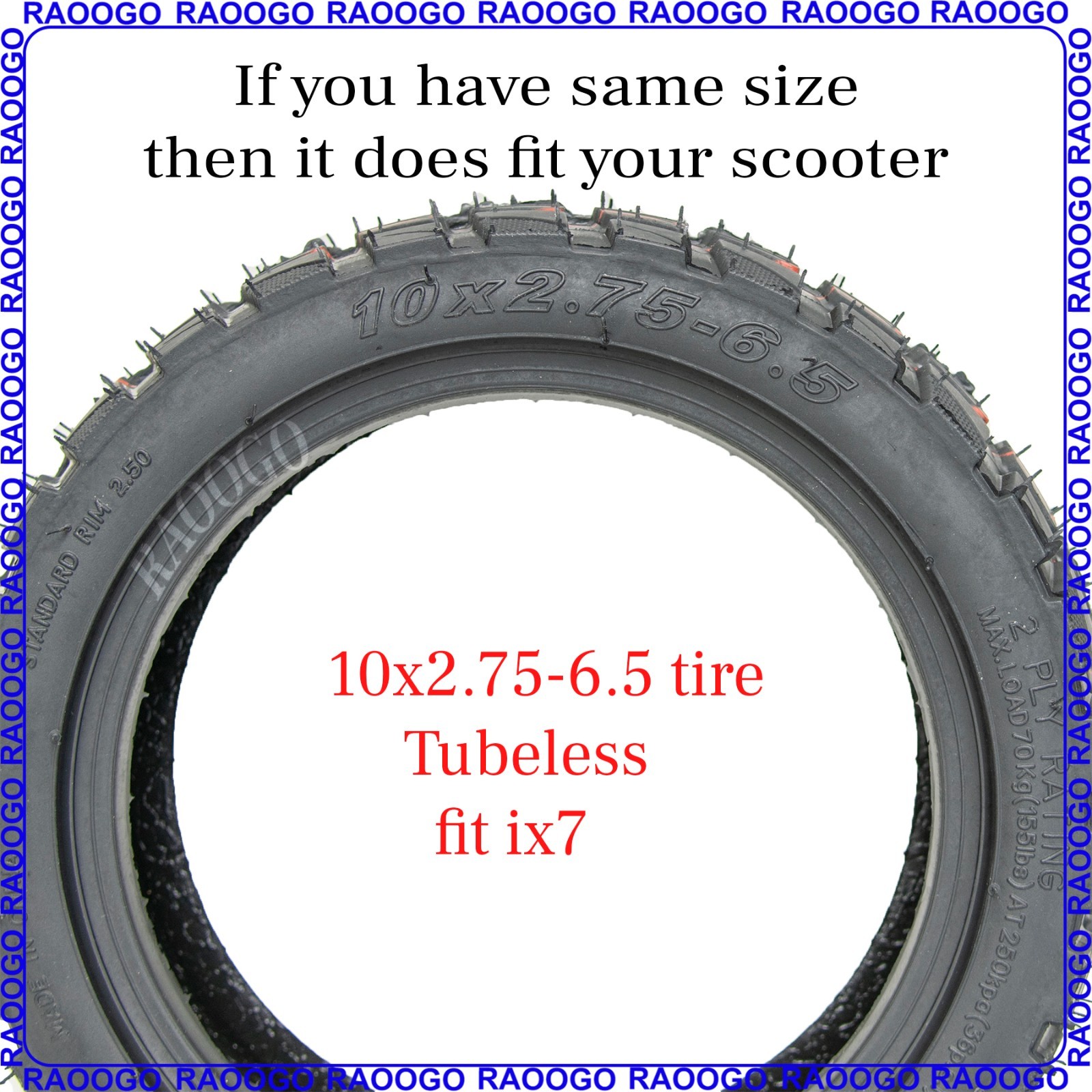 10×2.75-6.5 Scooter Tubeless Tire for Electric Scooter