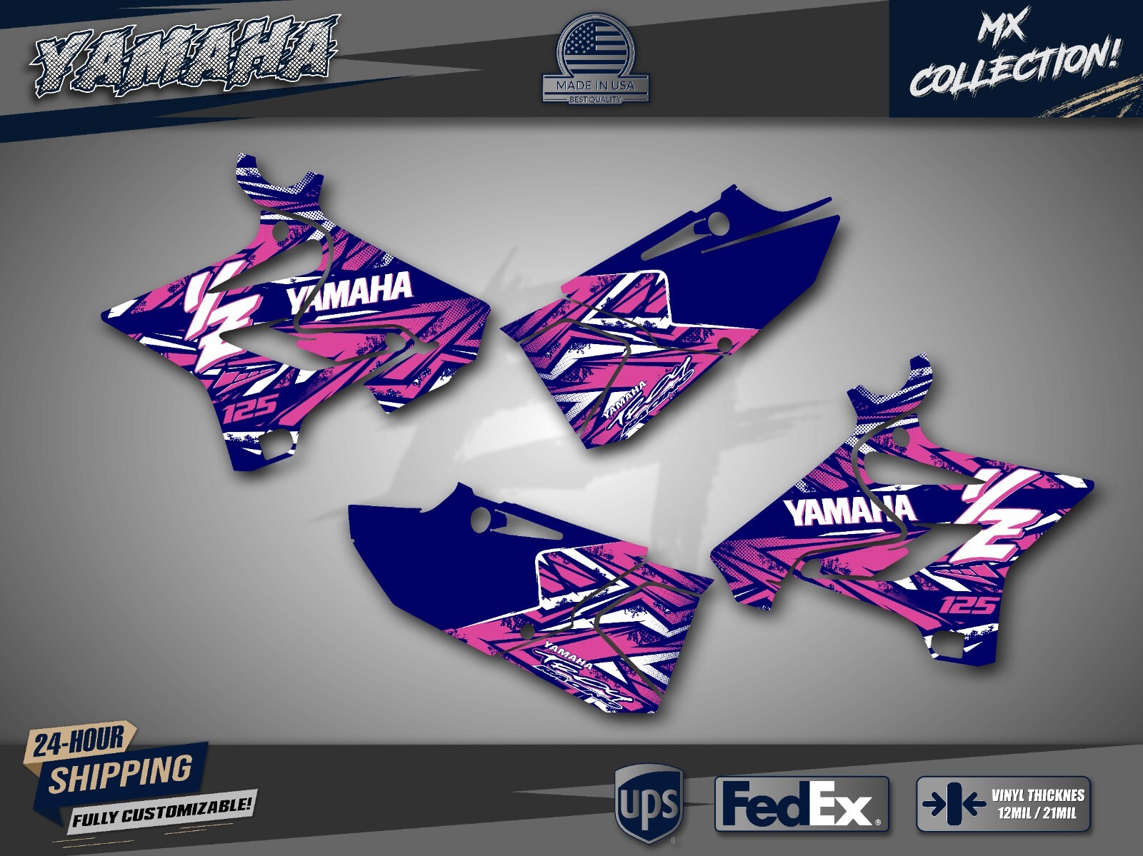 2015-2020 YAMAHA YZ 125 250 GRAPHICS KIT DECALS DECO YZ125 YZ250 2019 2018 2017