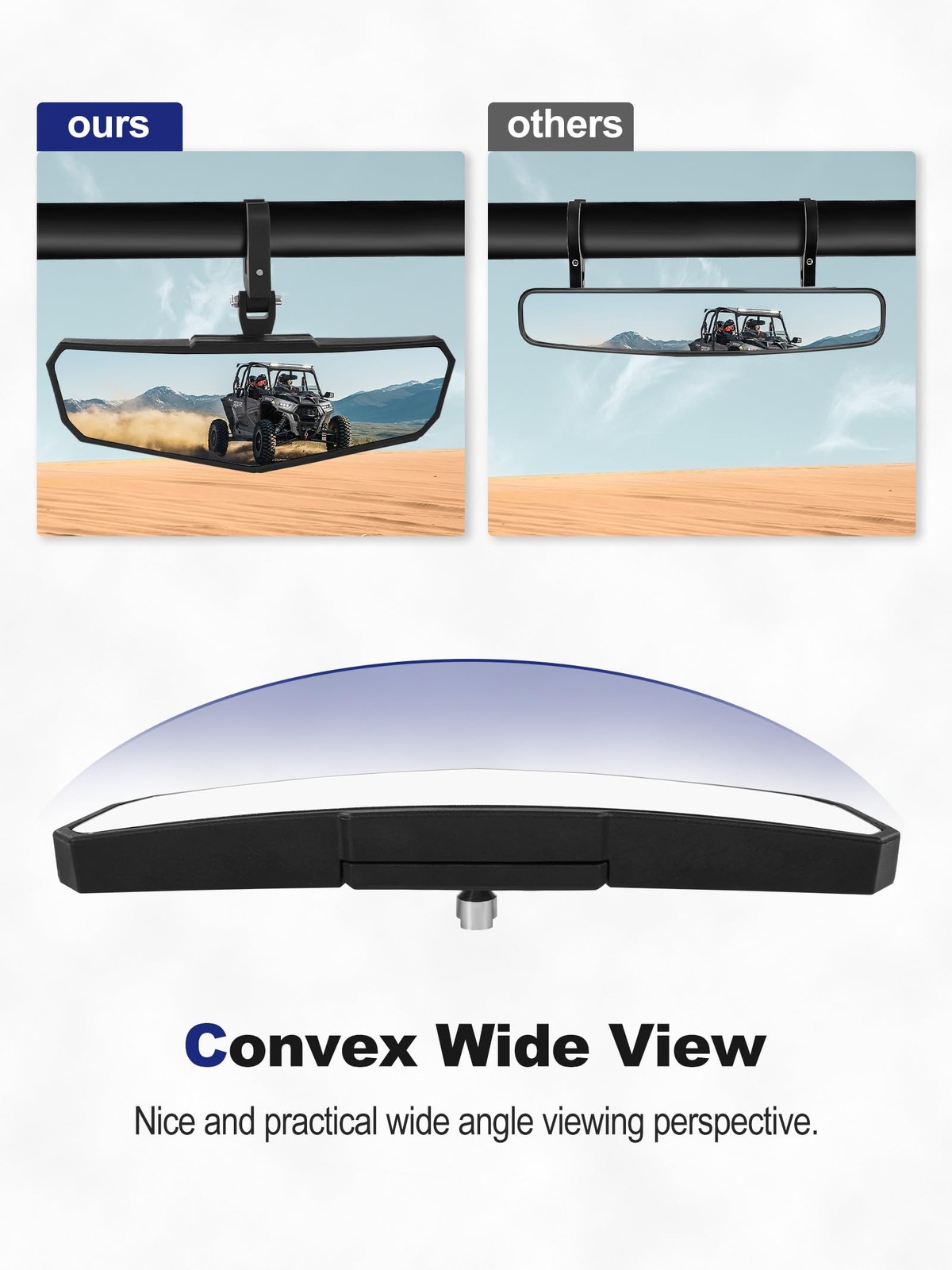 UTV Rear View Mirror, Adjustable SXS RZR Center Rearview Mirror with Aluminum…