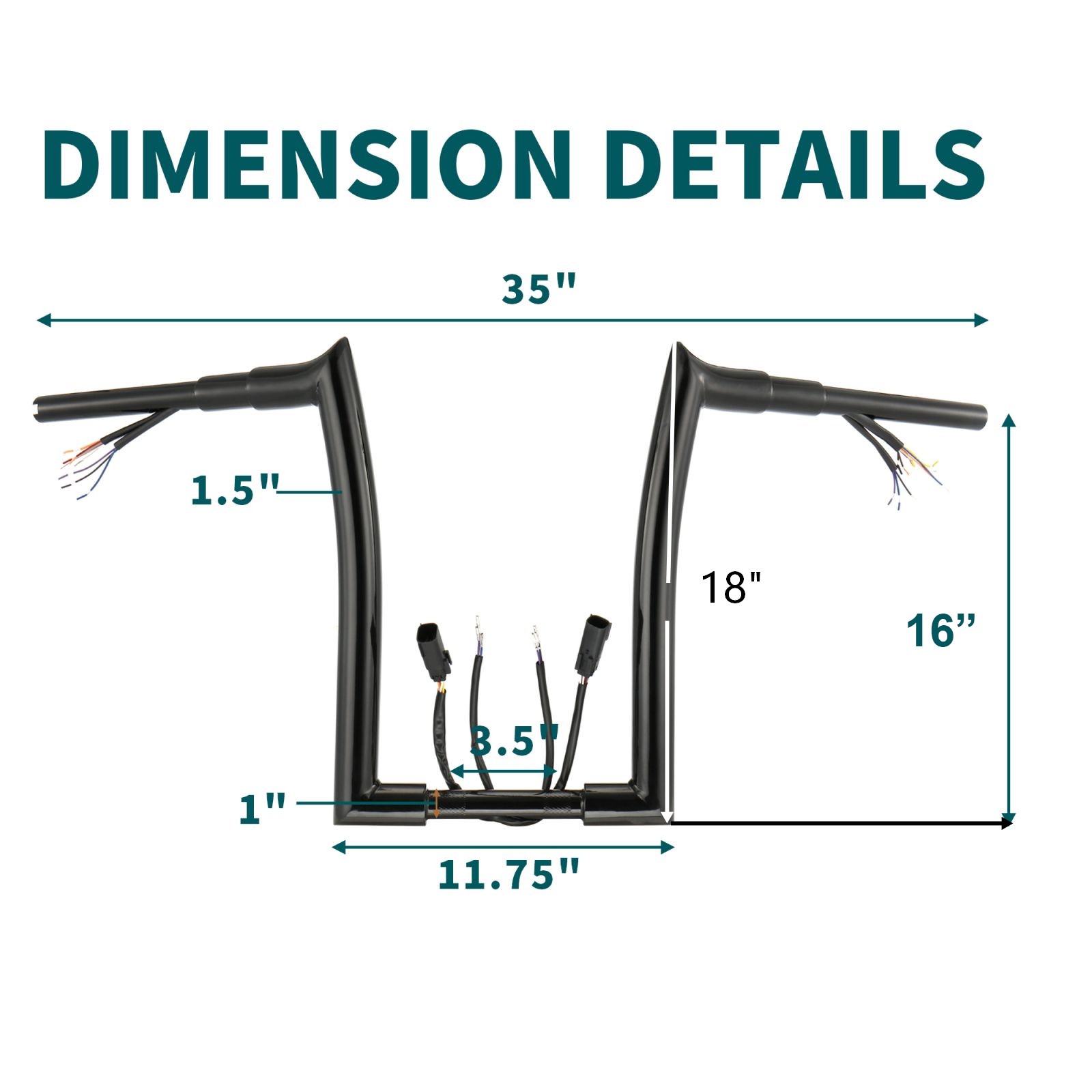 For Harley 16″ Pre-wired Ape Hanger Handlebar for Dyna Super Wide Glide XL 07-13