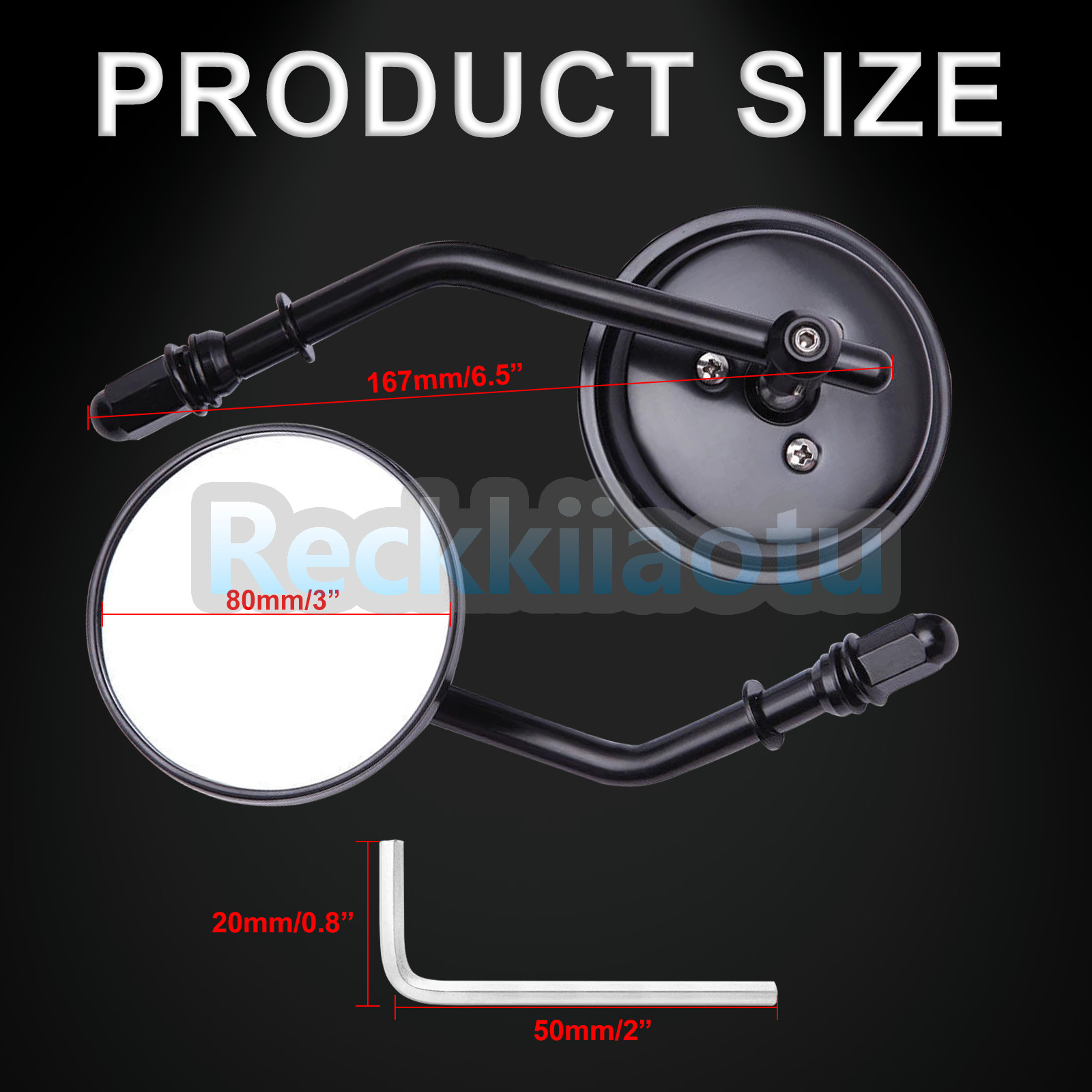 Round Rearview Side Mirror For Harley Touring Road Glide Sportster Softail Dyna