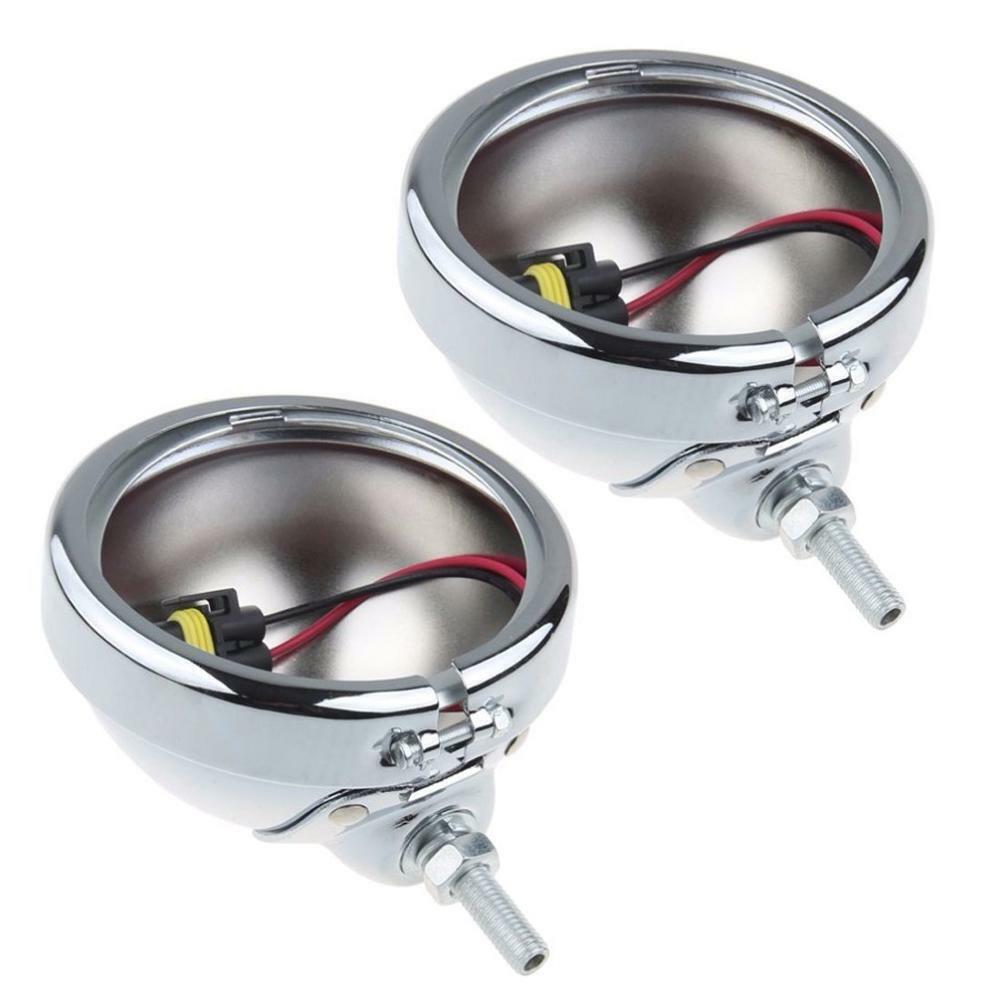 4.5inch 4 1/2″ Round LED Fog Lights Housing Bucket Chrome for 4.5″ Passing Lamps