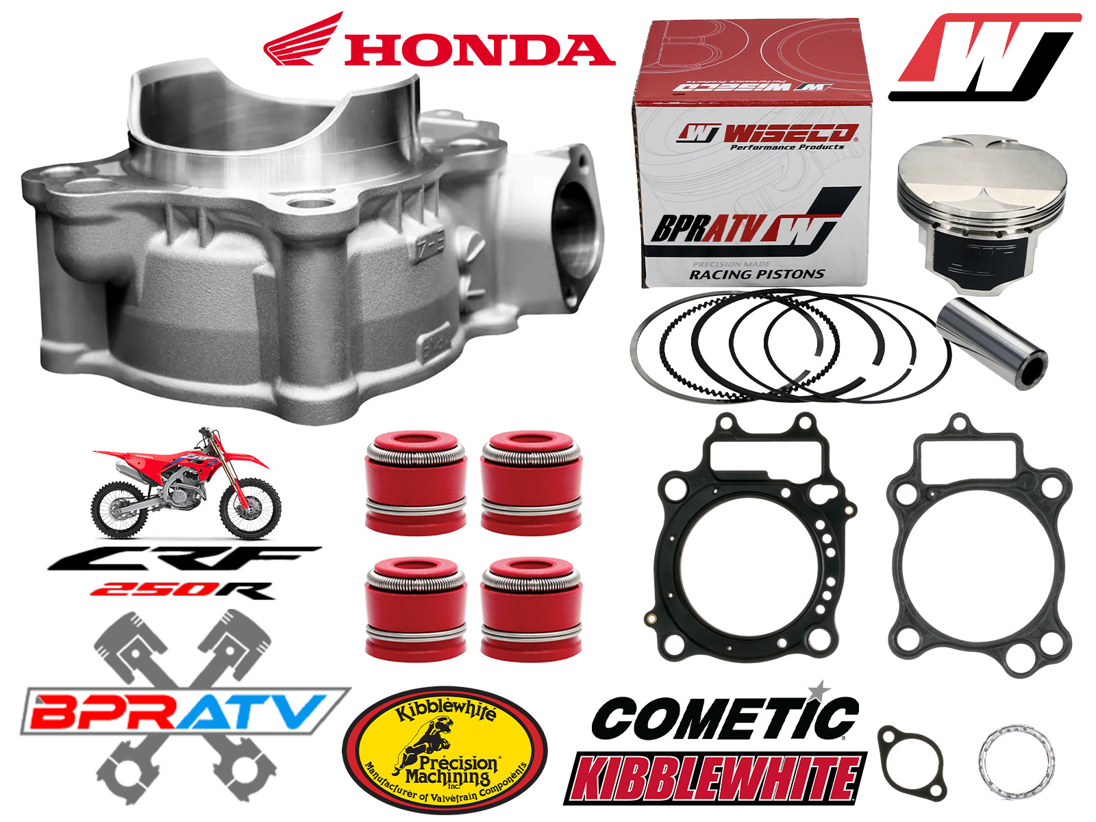 04-07 Honda CRF250R 250X 78mm Wiseco 13.5:1 Pump Gas Piston Top End Cylinder Kit