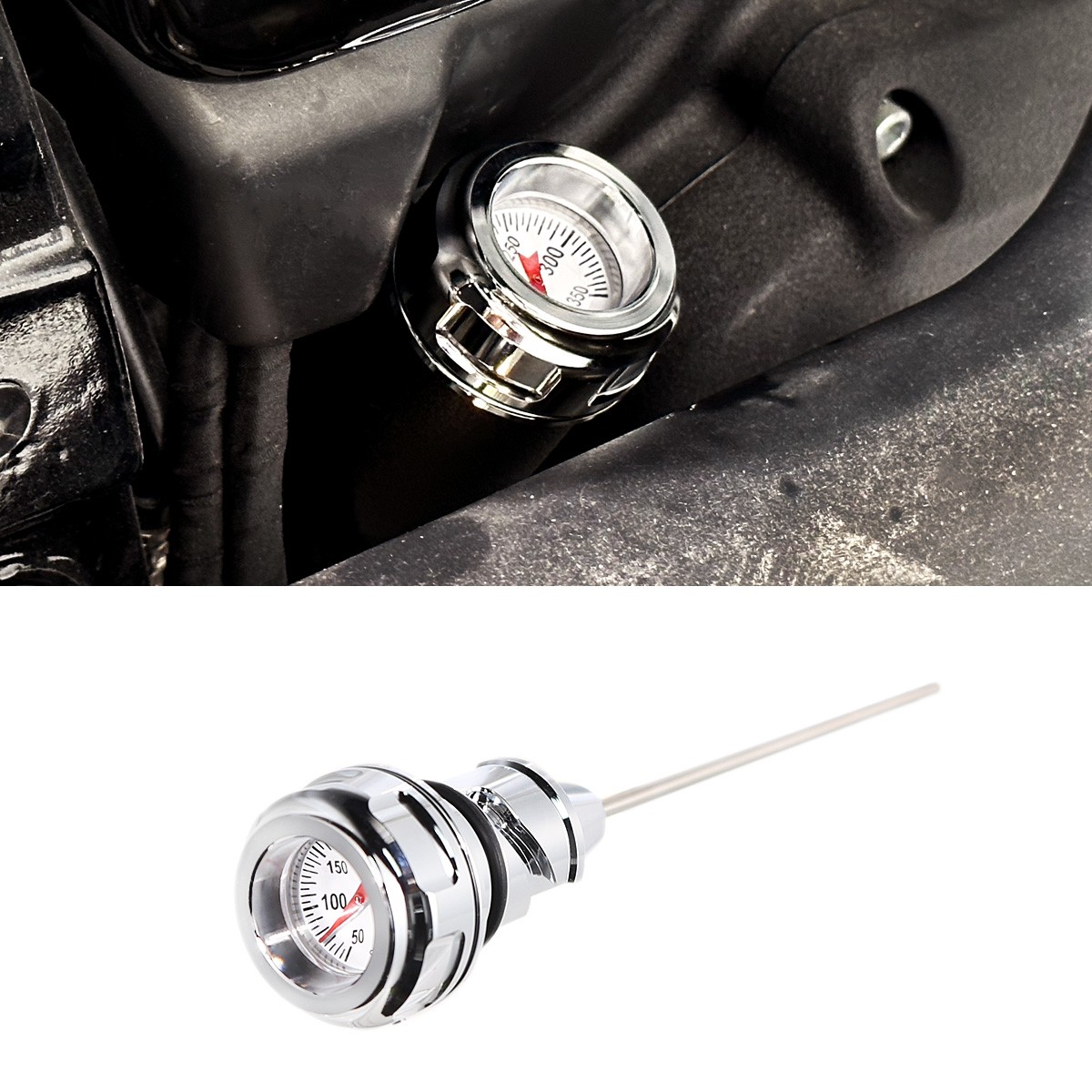 Chrome Oil Temperature Dipstick For Harley 2018-2024 Softail Low Rider Fat Boy