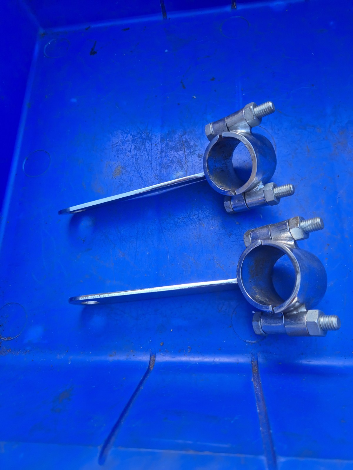 VINTAGE 32mm HEADLIGHT BRACKETS BSA NORTON AJS TRIUMPH DUCATI LAVERDA CAFE RACER