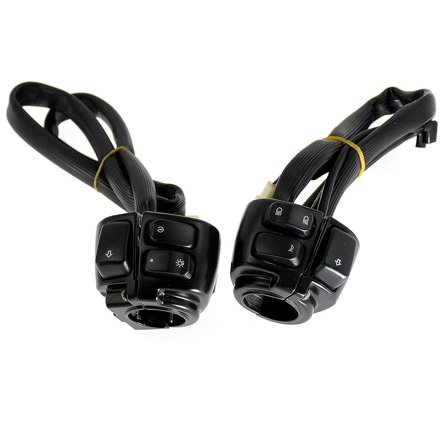 1″ Motorcycle Handlebar Control Switches w/ Wiring Harness Kit For Harley