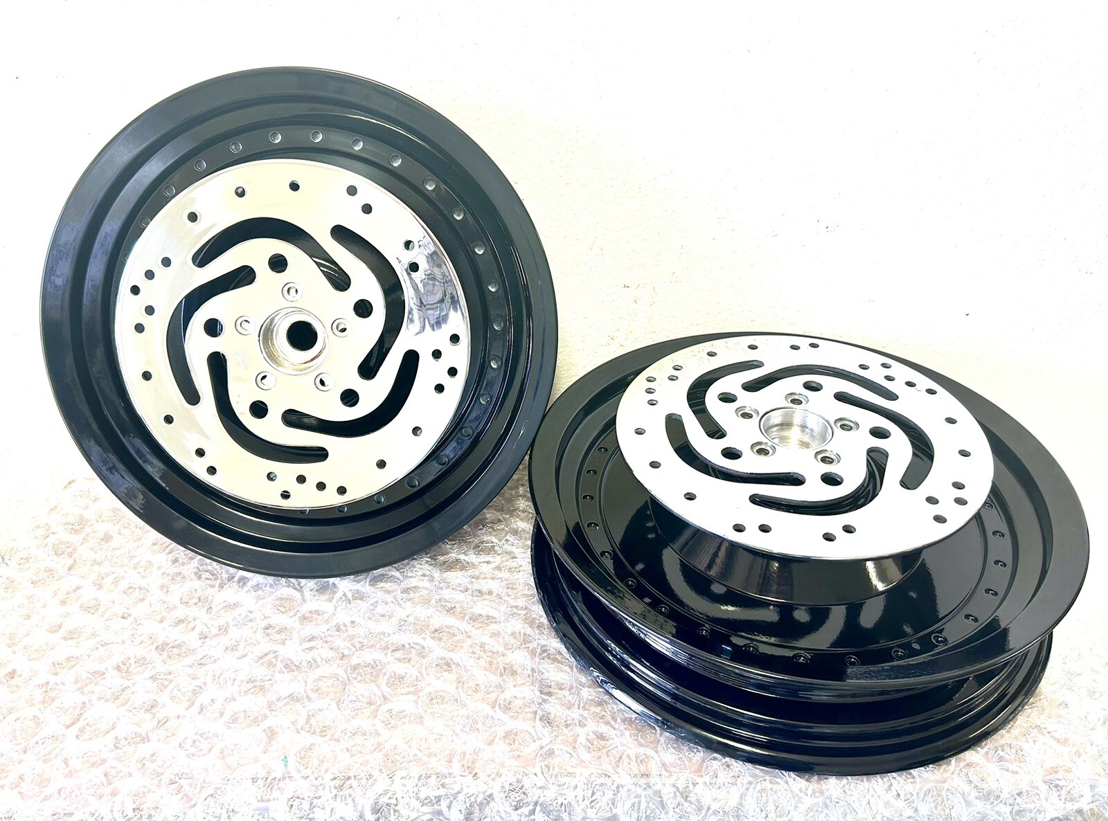 Harley Davidson Fat Boy Wheels 2000-2006 Black Gloss 0em W/ Rotor