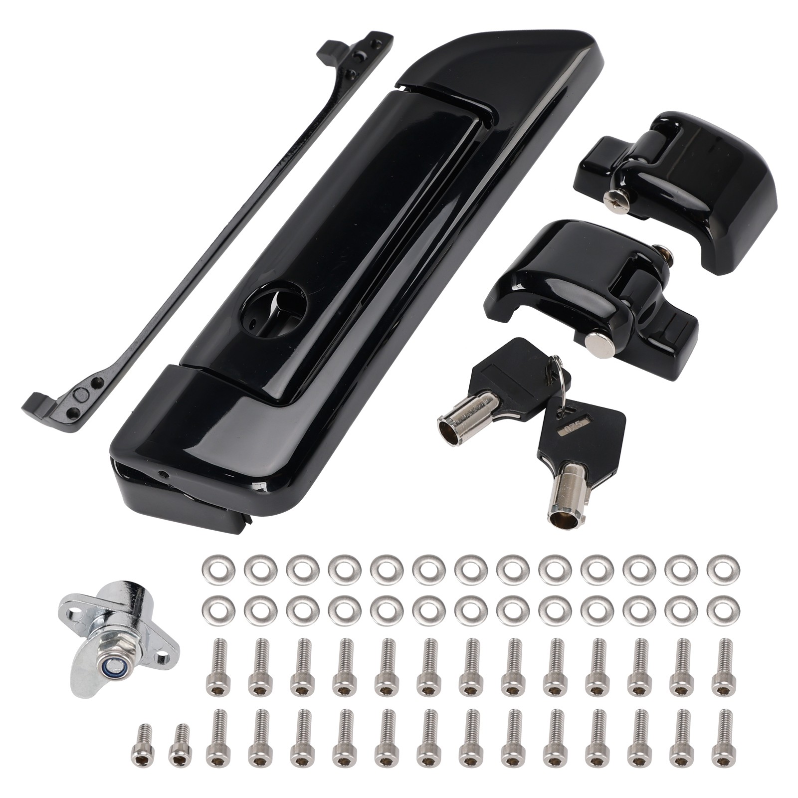 HINGES AND LATCH LOCK KIT BLACK FOR TOURING 2014-2023 REAR TOUR TRUNK PACK