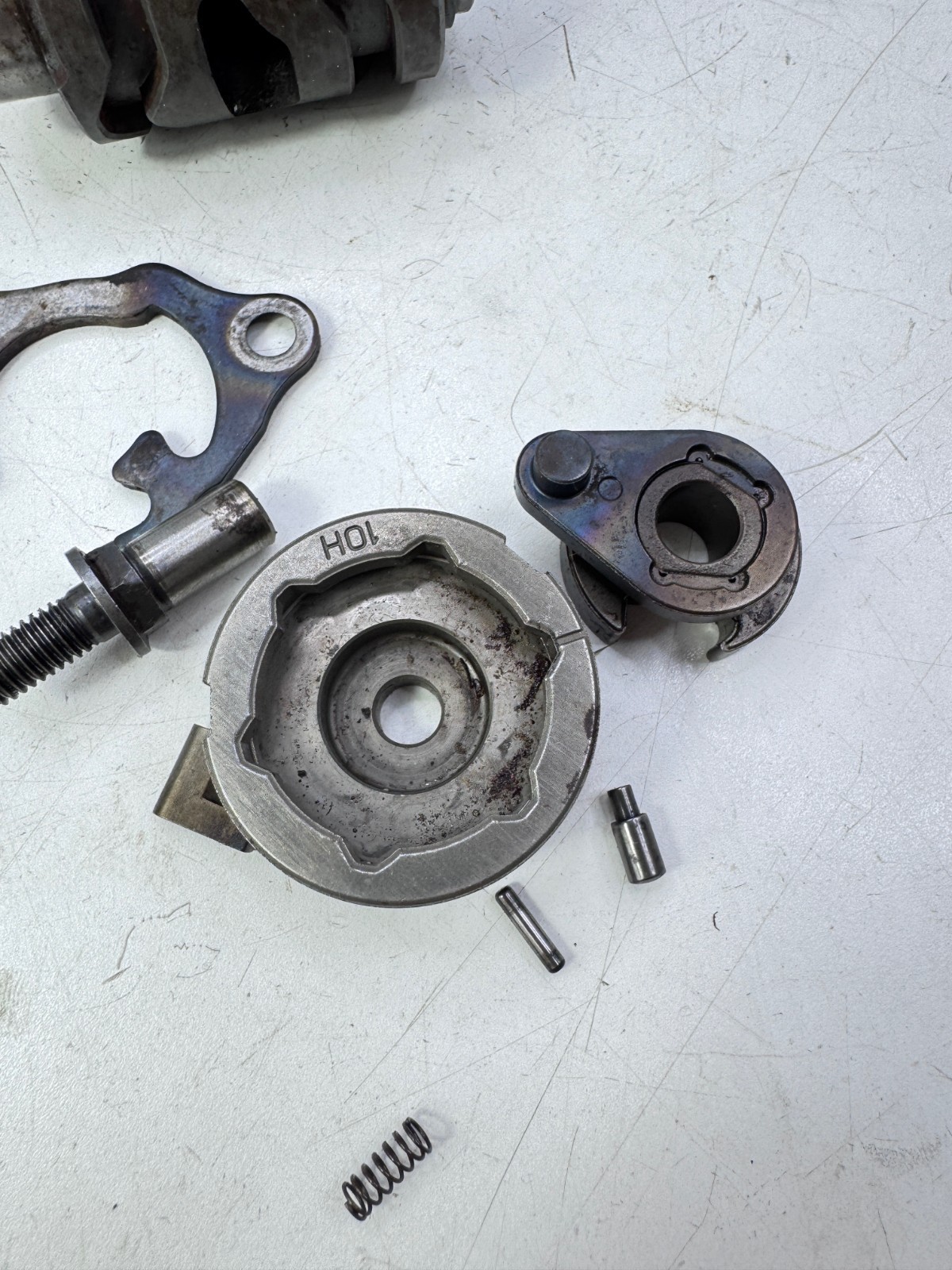 2005 Suzuki RMZ250 Gear Shift Drum and Rachet Side Assembly OEM #21