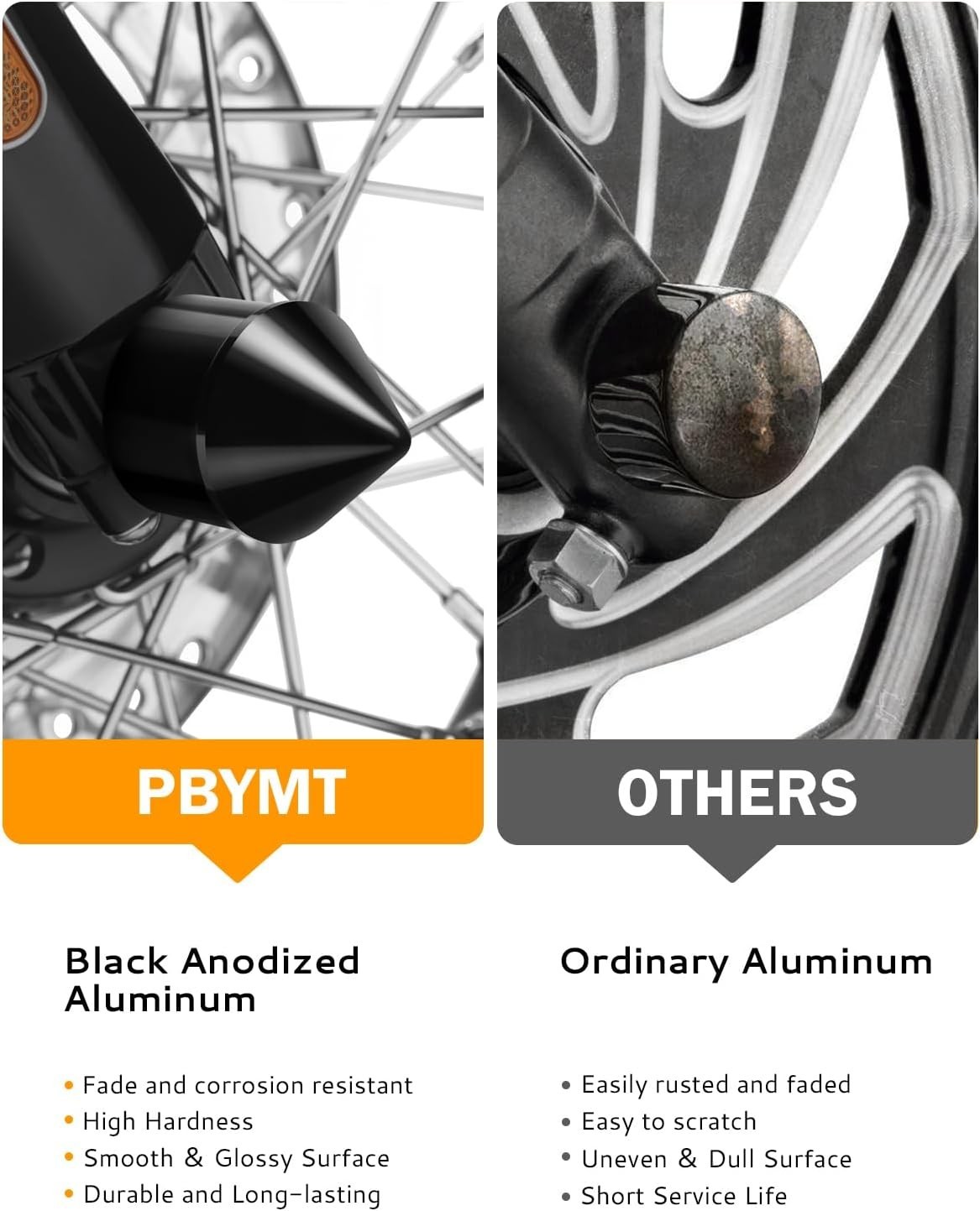 Stylish CNC Machined Black Front Axle Covers for Harley Touring & Sportster