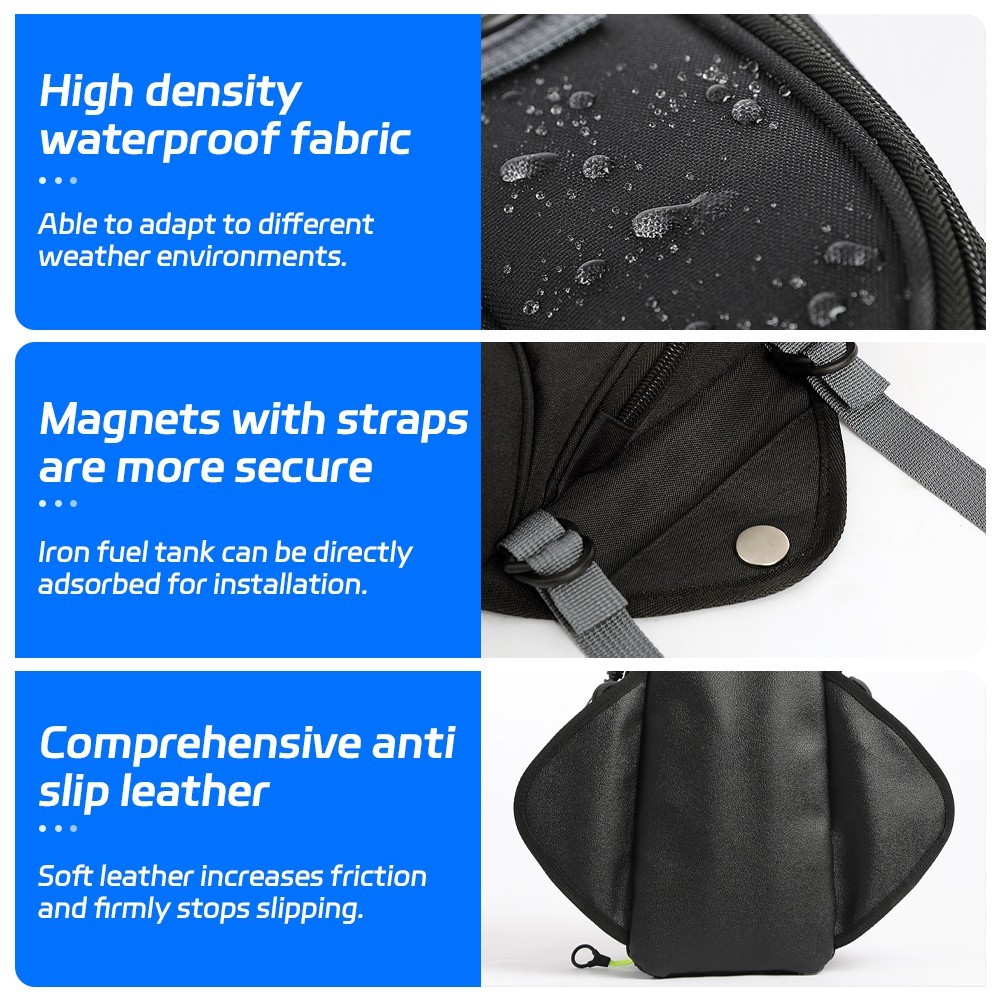Magnetic Motorcycle Tank Bag Waterproof Motorbike Phone Holder Fuel Saddlebags