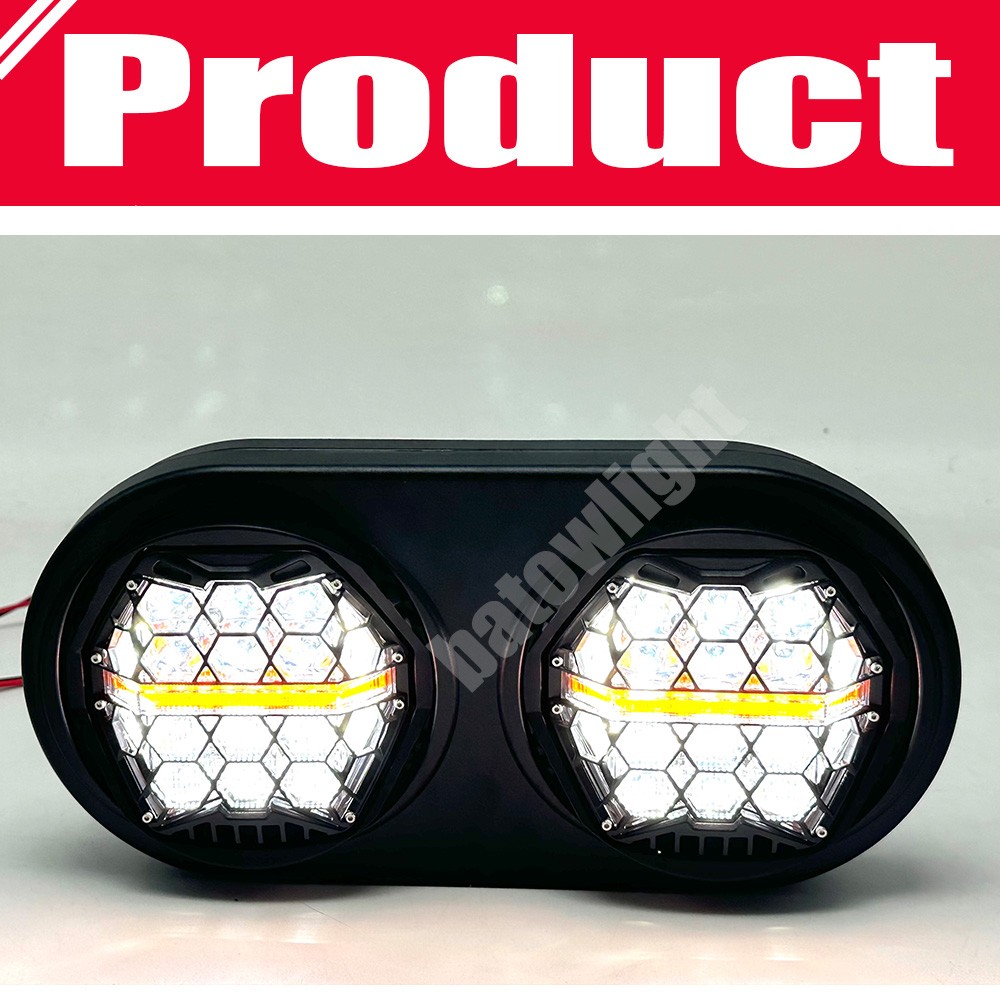 Fit for Harley Road Glide 2003-2013 DOT 270° LED Dual Headlight Head Lamp w/ DRL